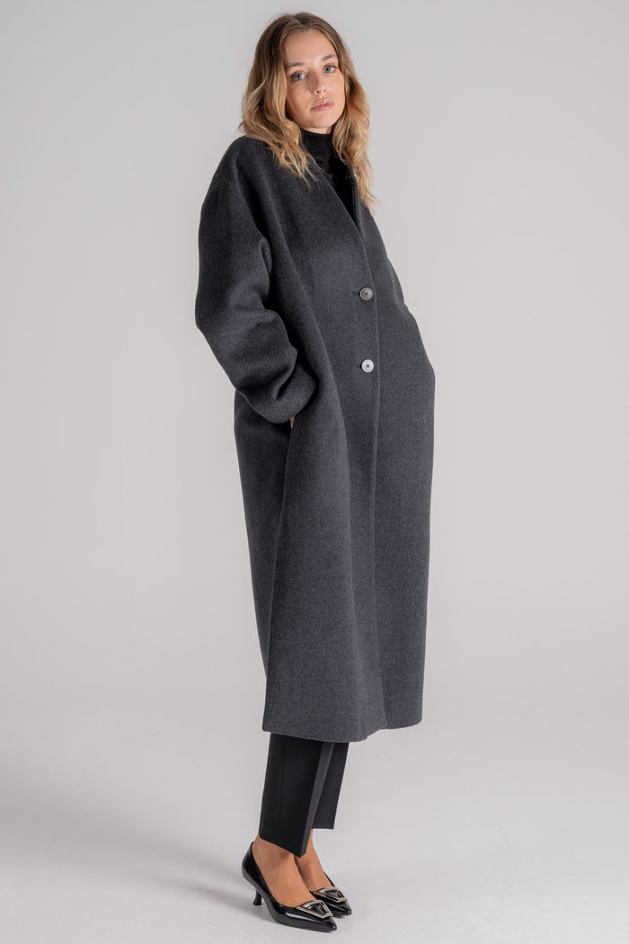  Montedoro Coat 100% Virgin Wool Grigio Donna - 5