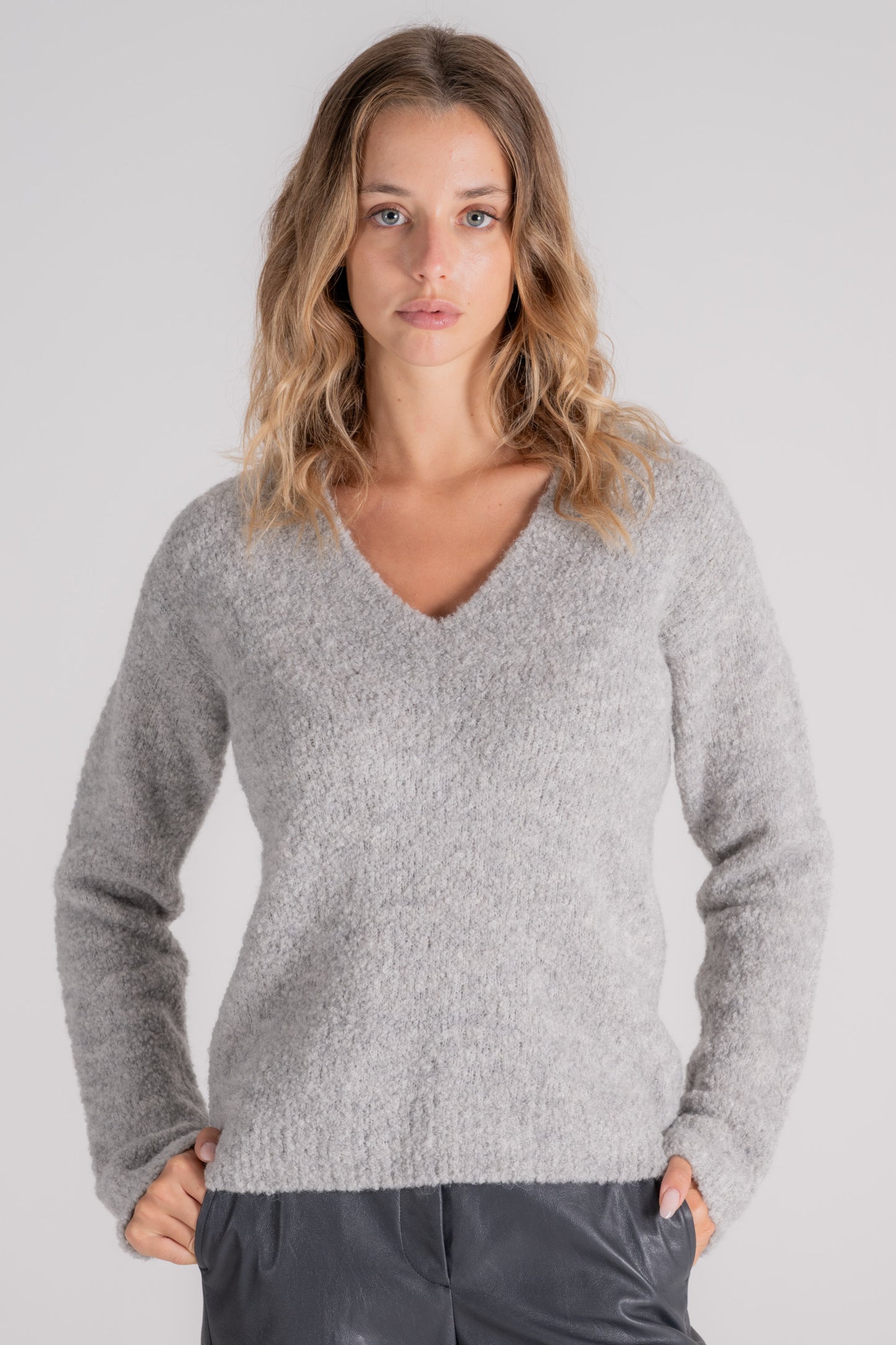  Zanone V-over Sweater Alpaca/wool/polyamide Multicolor Grigio Donna - 1