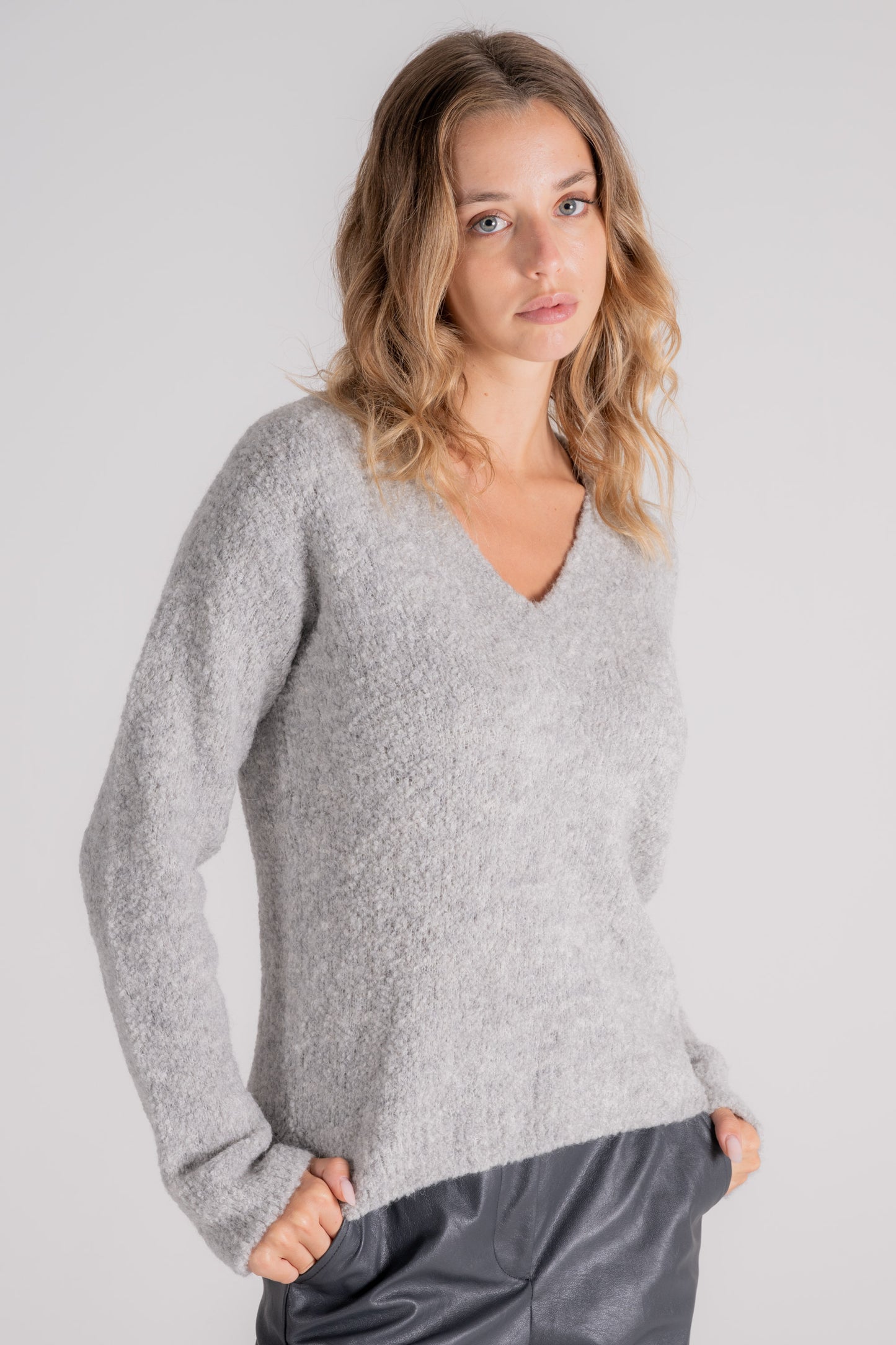  Zanone V-over Sweater Alpaca/wool/polyamide Multicolor Grigio Donna - 2