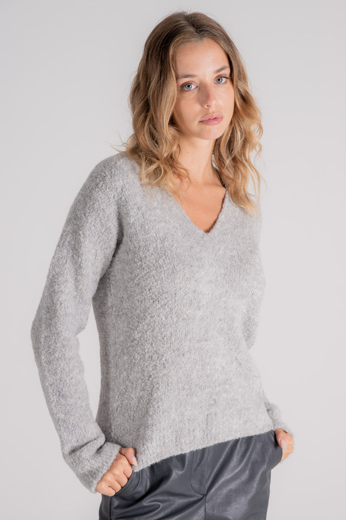 Zanone V-Over Sweater Alpaca/Wool/Polyamide Multicolor-2