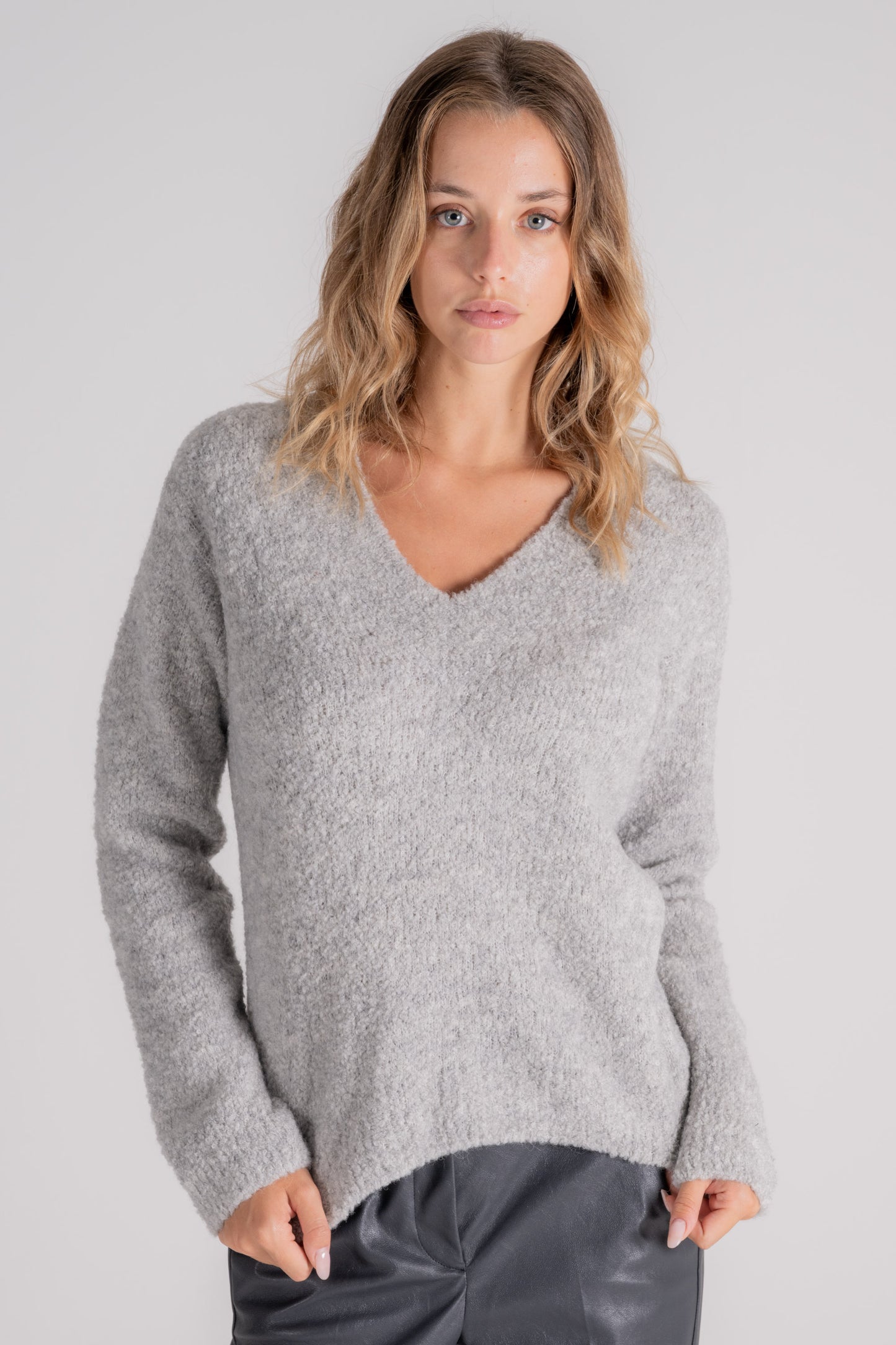  Zanone V-over Sweater Alpaca/wool/polyamide Multicolor Grigio Donna - 4