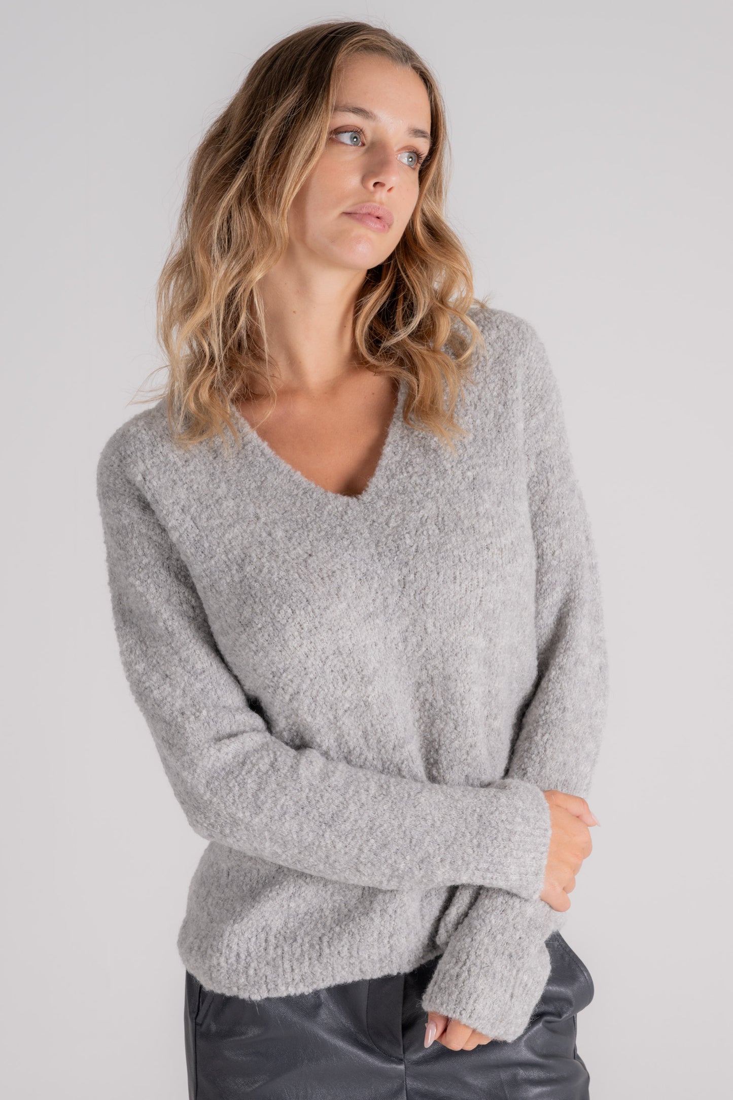  Zanone V-over Sweater Alpaca/wool/polyamide Multicolor Grigio Donna - 5