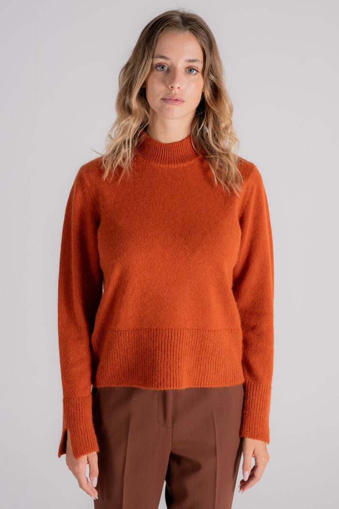  Zanone Knitted Turtleneck Sweater Wool/angora Orange Arancione Donna - 3