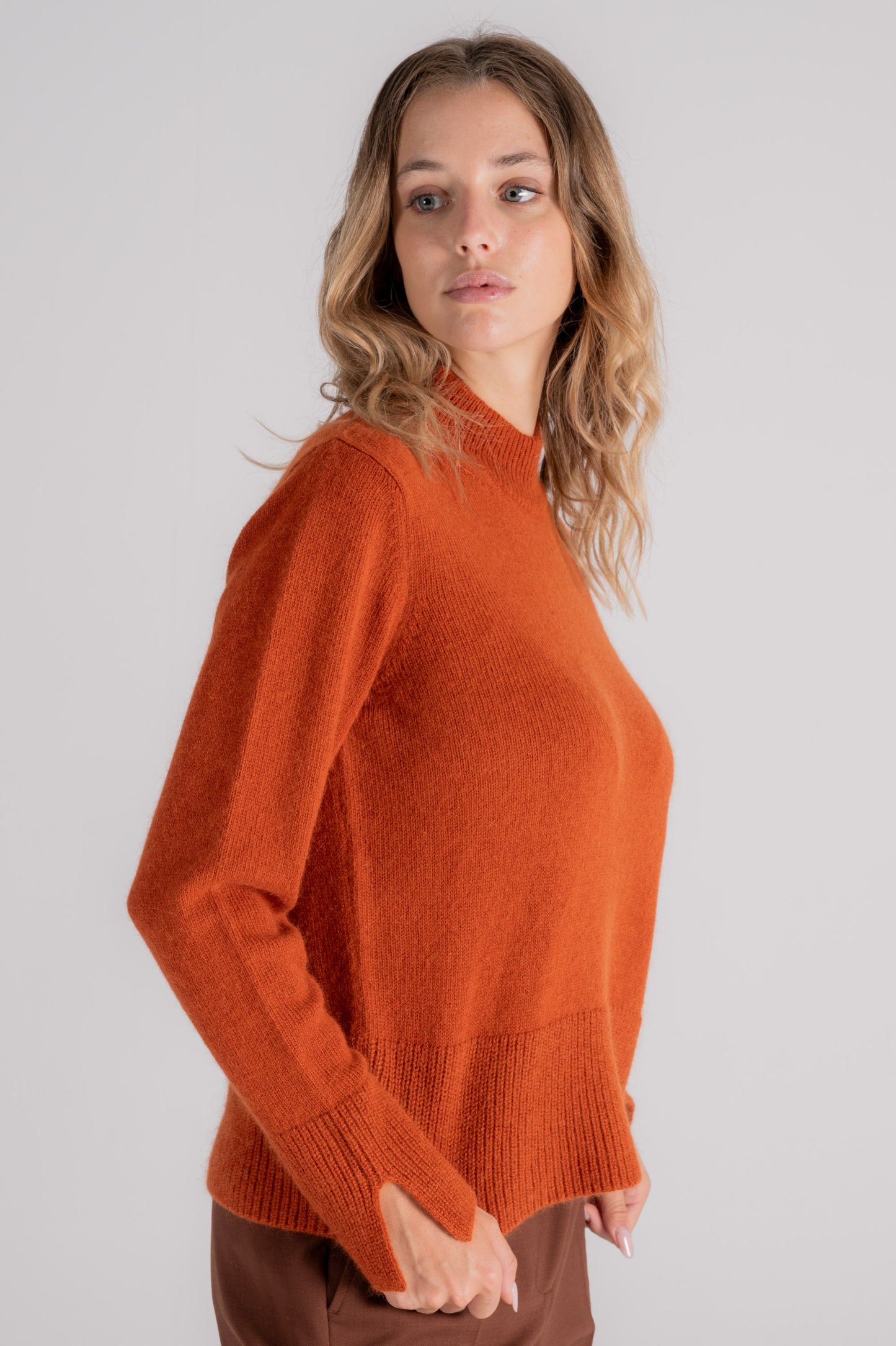  Zanone Knitted Turtleneck Sweater Wool/angora Orange Arancione Donna - 7