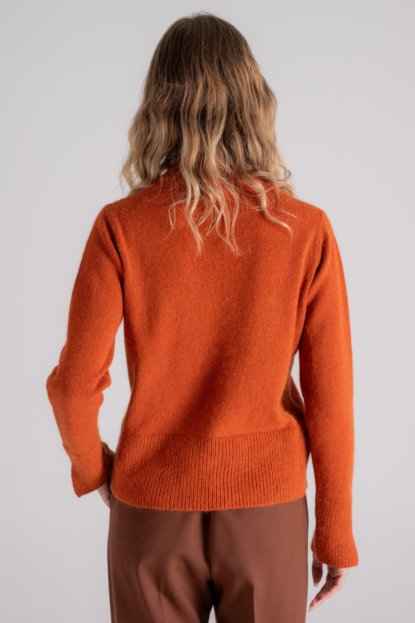  Zanone Knitted Turtleneck Sweater Wool/angora Orange Arancione Donna - 8