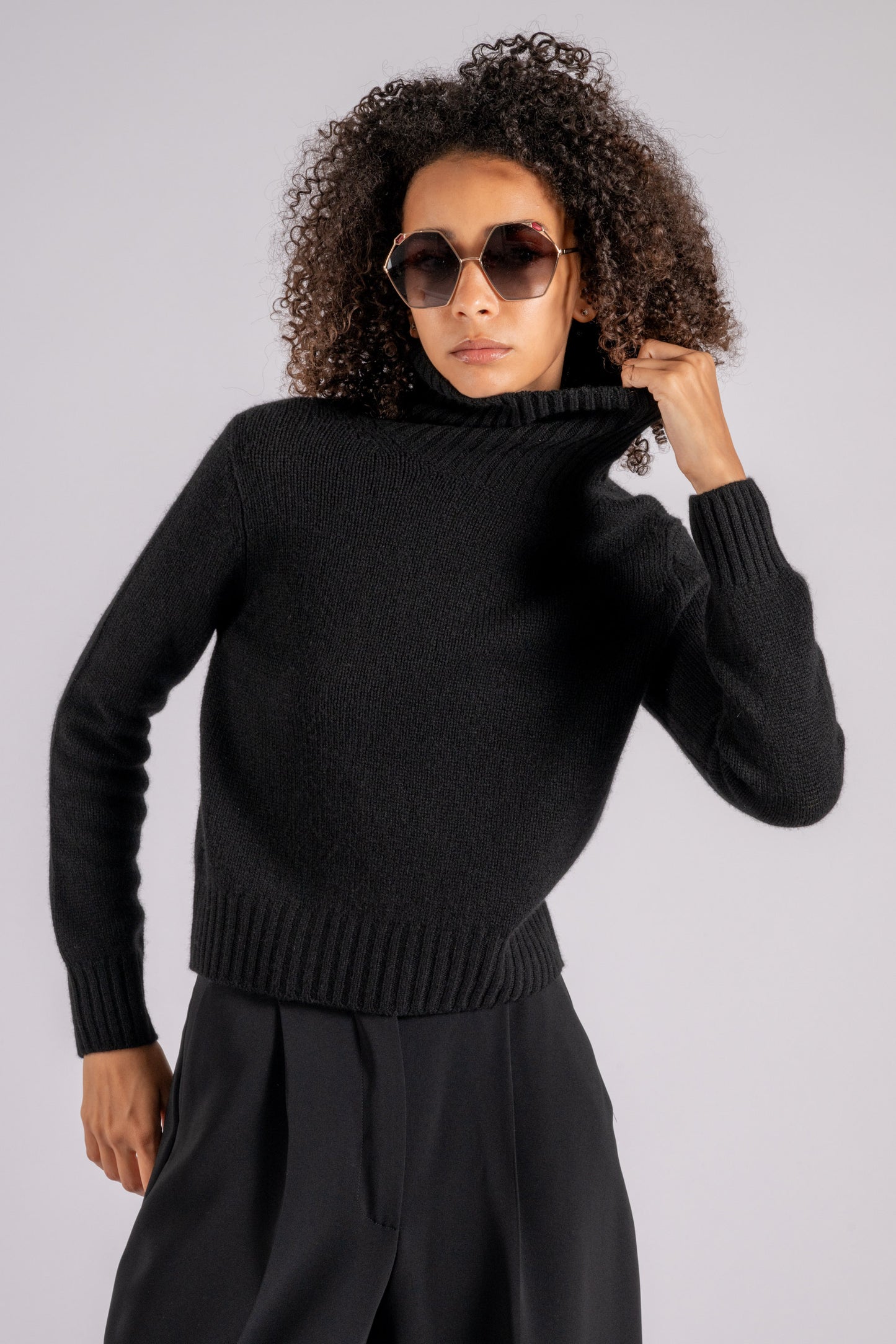  Be You Turtleneck 100% Ws Black Nero Donna - 1