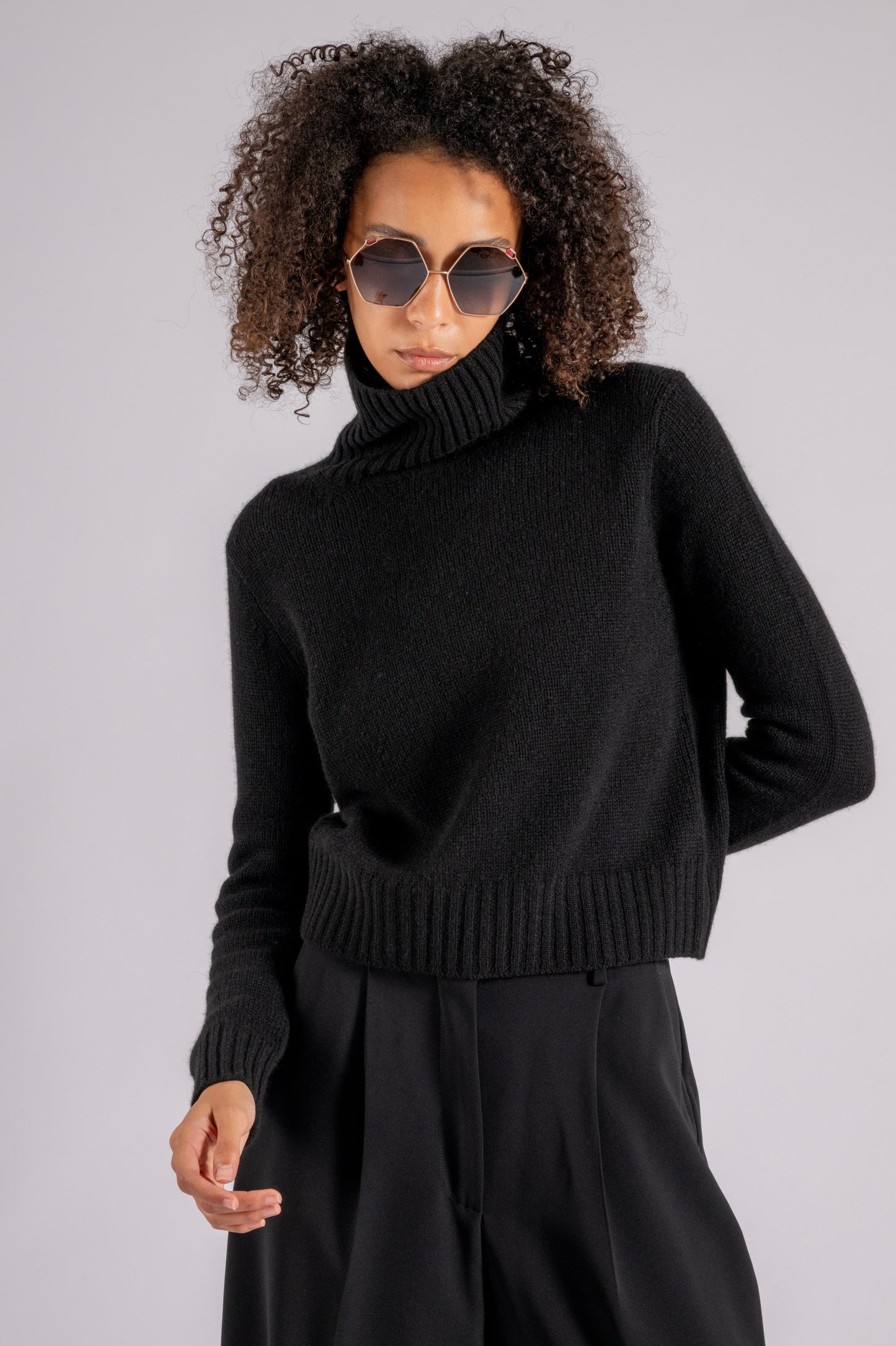  Be You Turtleneck 100% Ws Black Nero Donna - 2