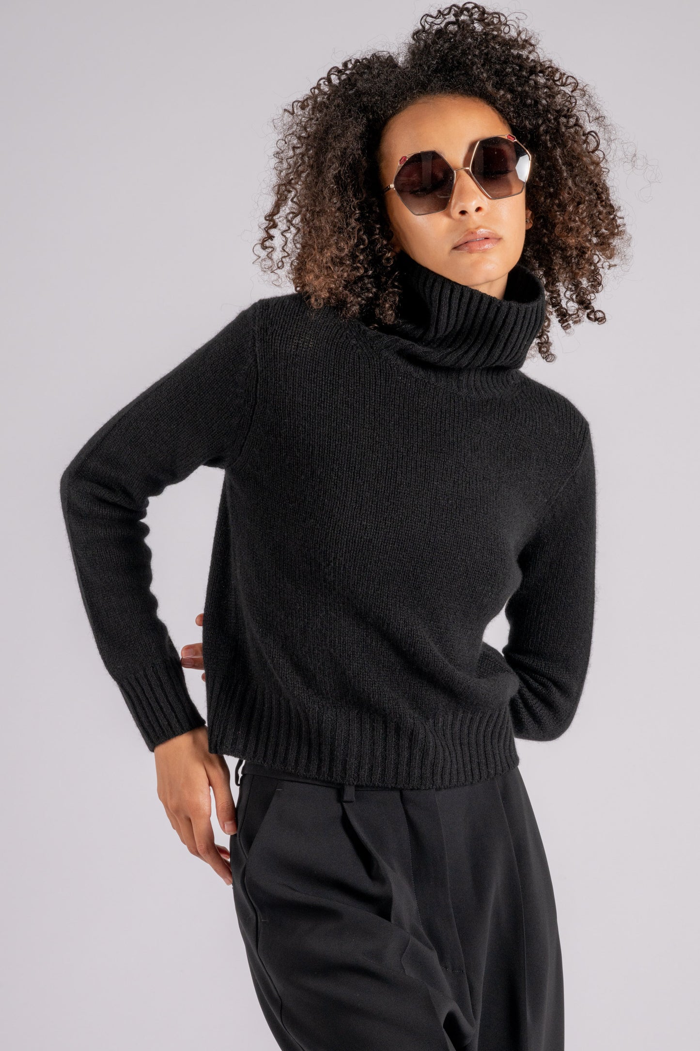  Be You Turtleneck 100% Ws Black Nero Donna - 3