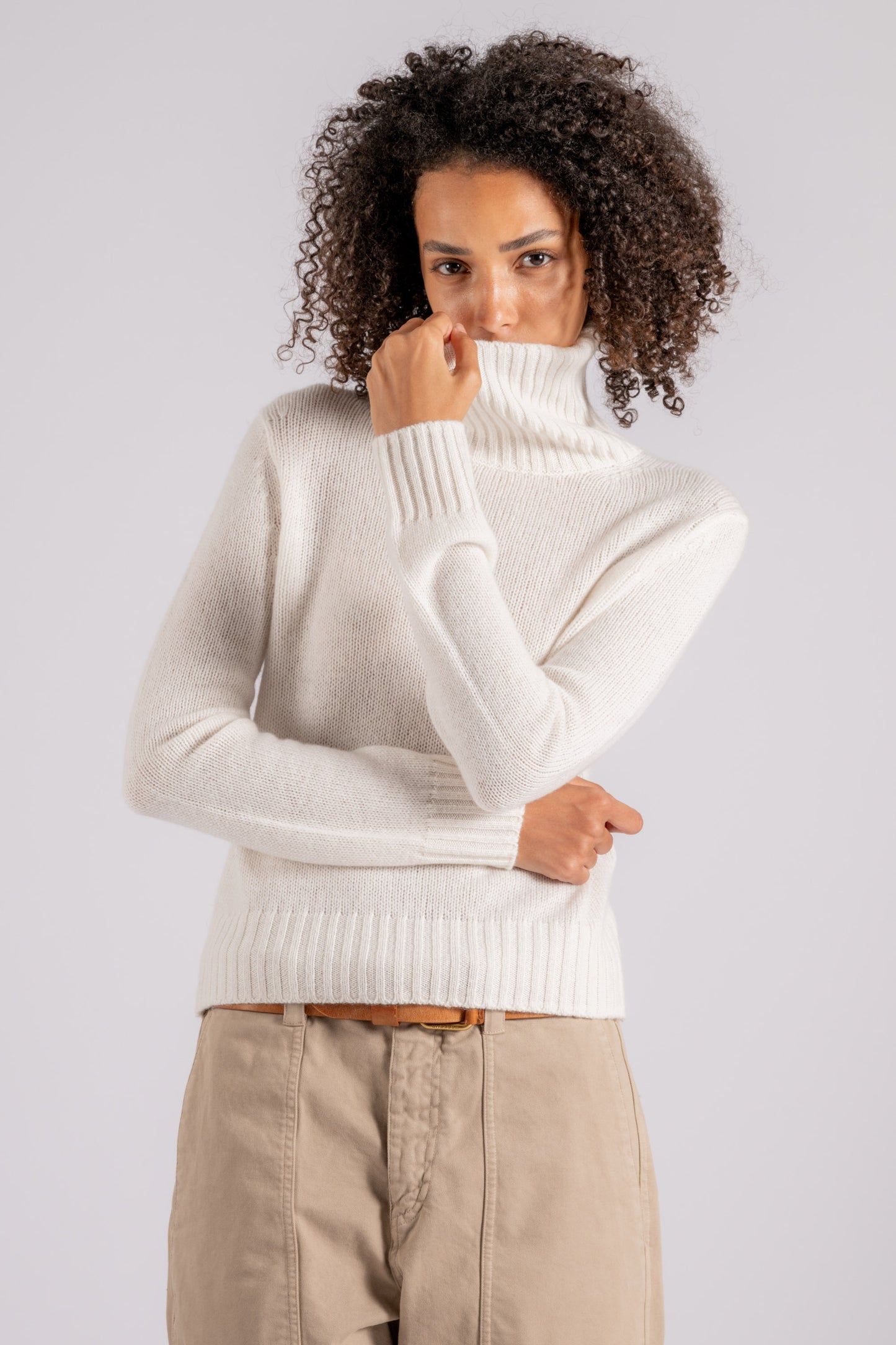  Be You Turtleneck 100% Ws White Bianco Donna - 1