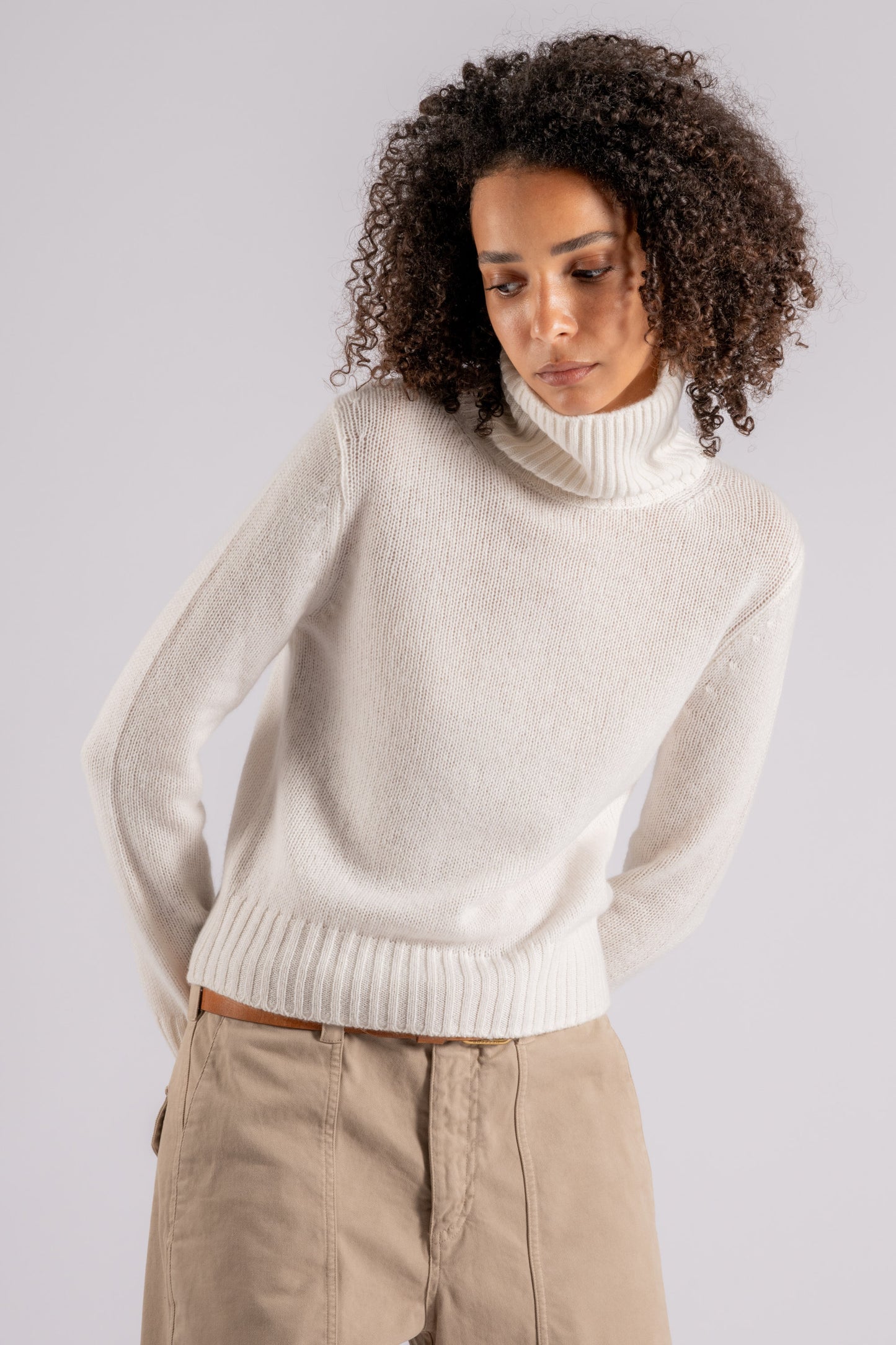  Be You Turtleneck 100% Ws White Bianco Donna - 3