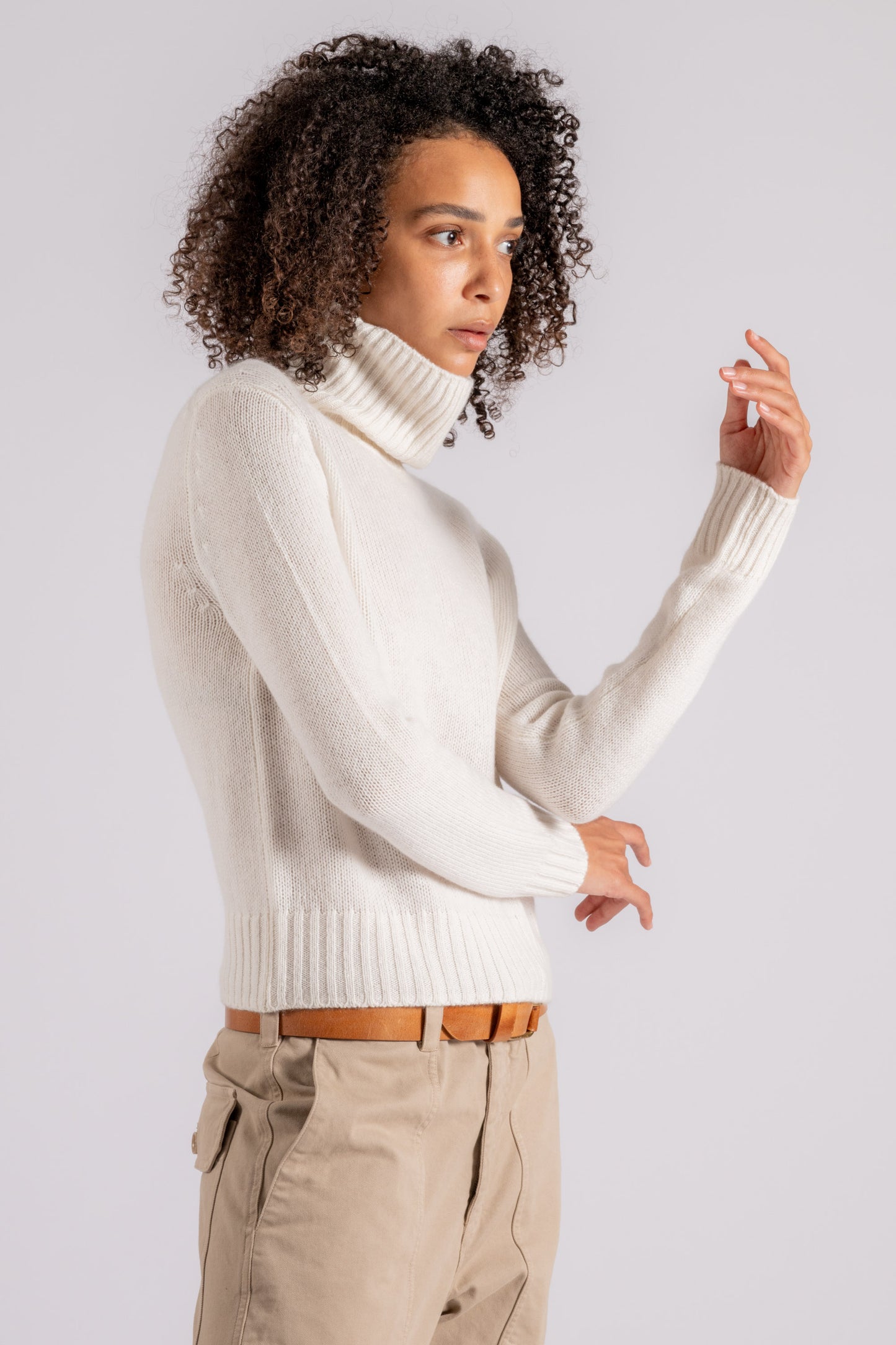  Be You Turtleneck 100% Ws White Bianco Donna - 4