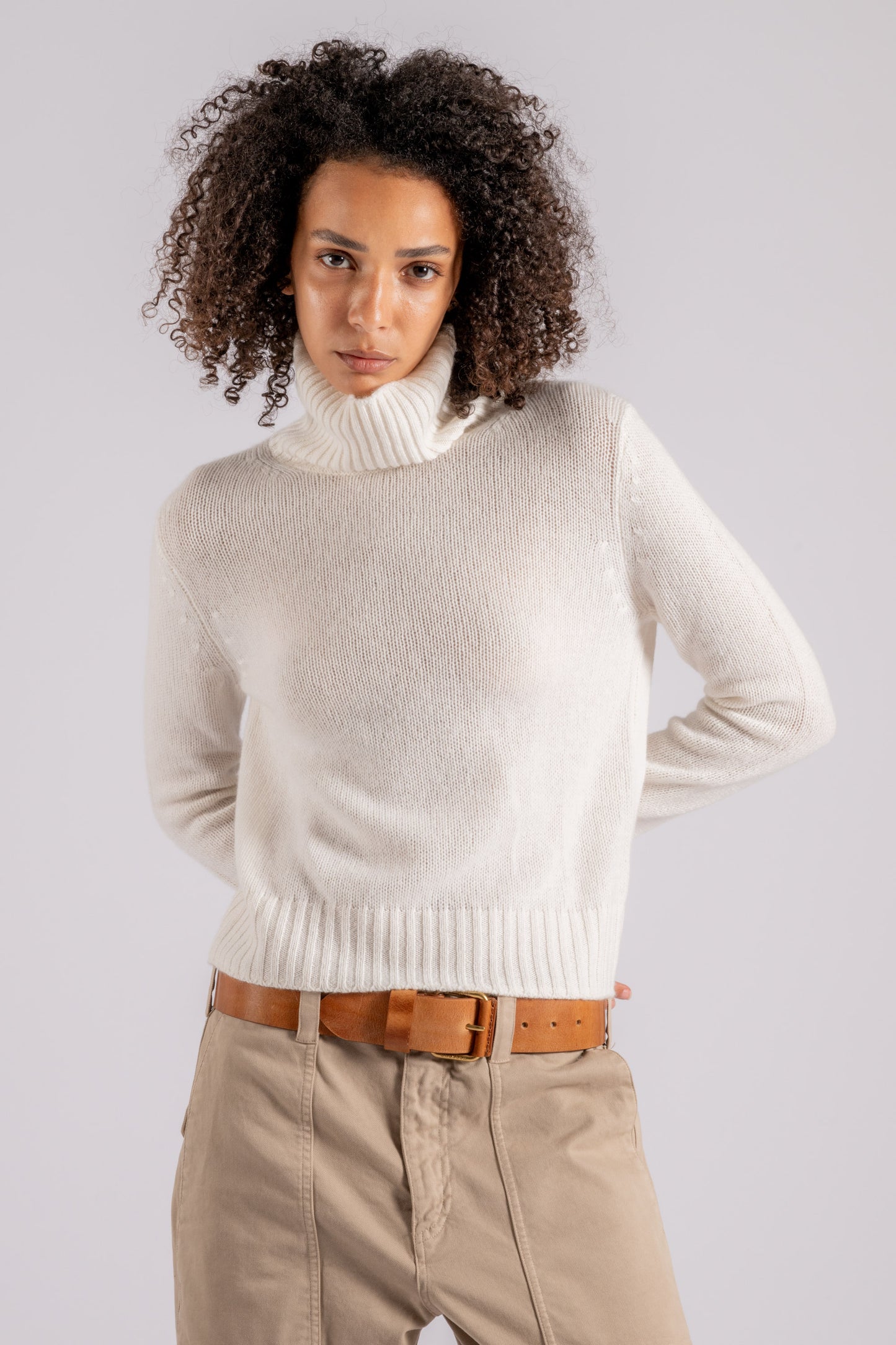  Be You Turtleneck 100% Ws White Bianco Donna - 7