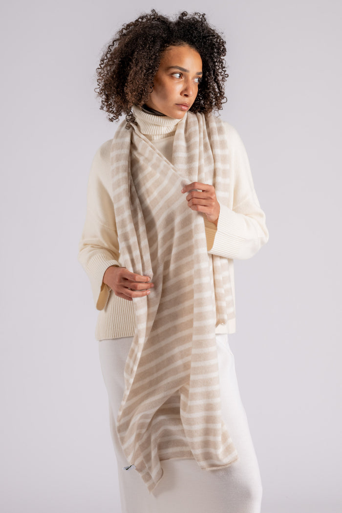 Be You Beige 100% Cashmere Scarf