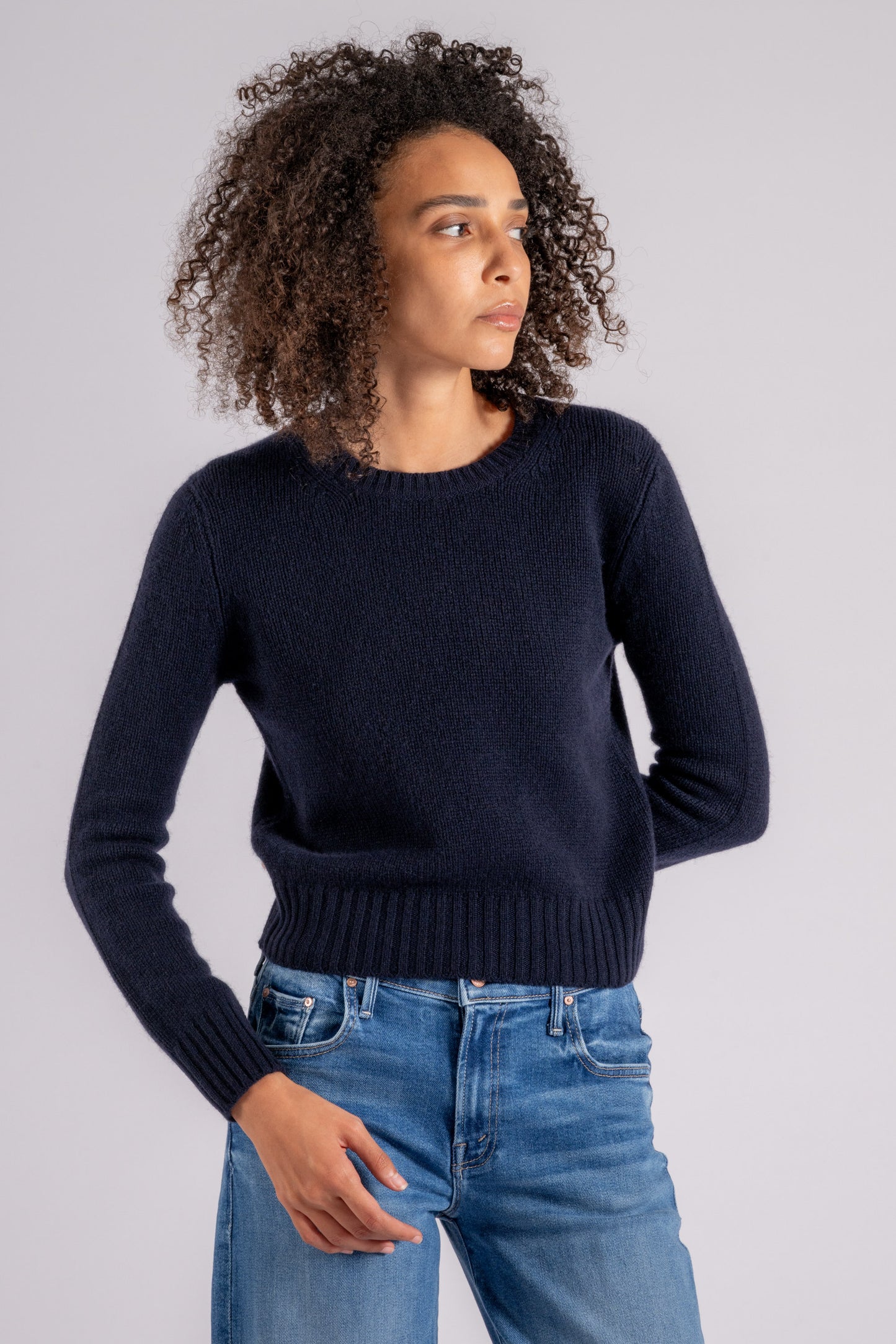  Be You Crew Neck Sweater 100% Cashmere Blue Blu Donna - 1