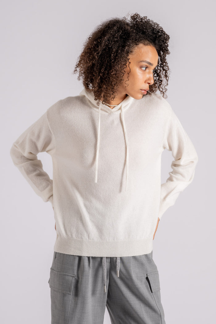 Be You Hoodie 100% Cashmere White-2