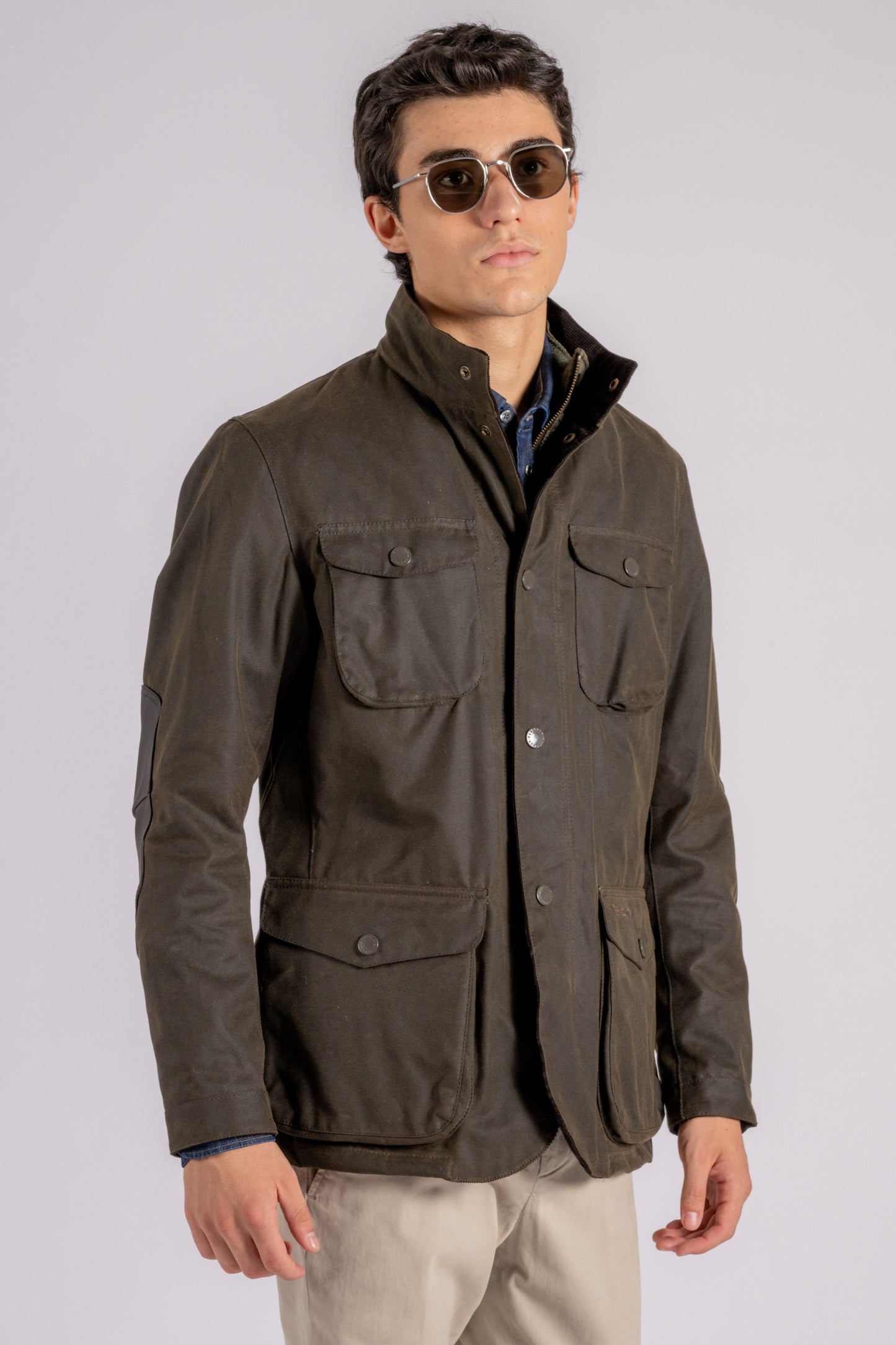  Barbour Ogston Wax Jacket In Green Cotton Verde Uomo - 5