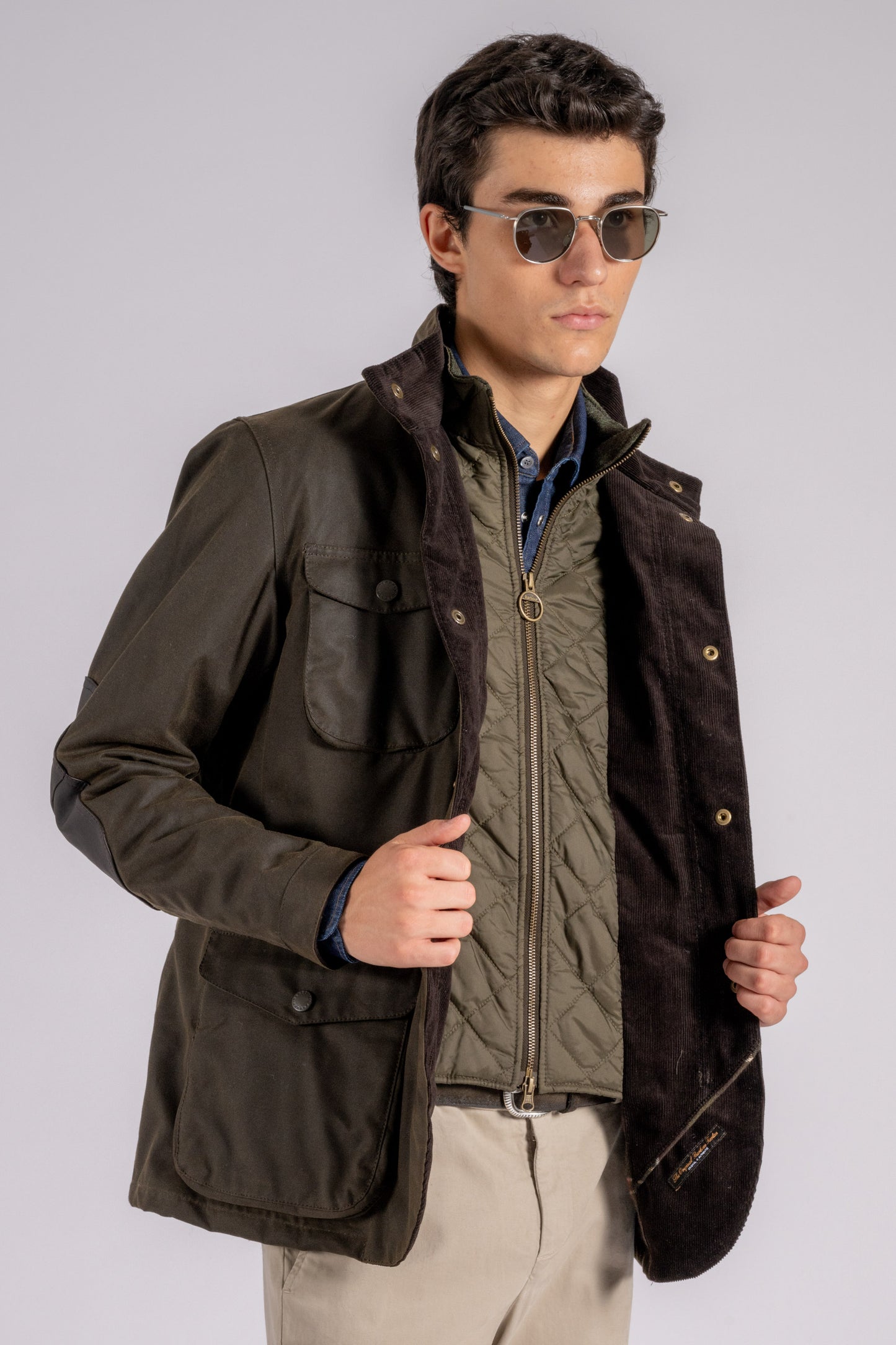  Barbour Ogston Wax Jacket In Green Cotton Verde Uomo - 8