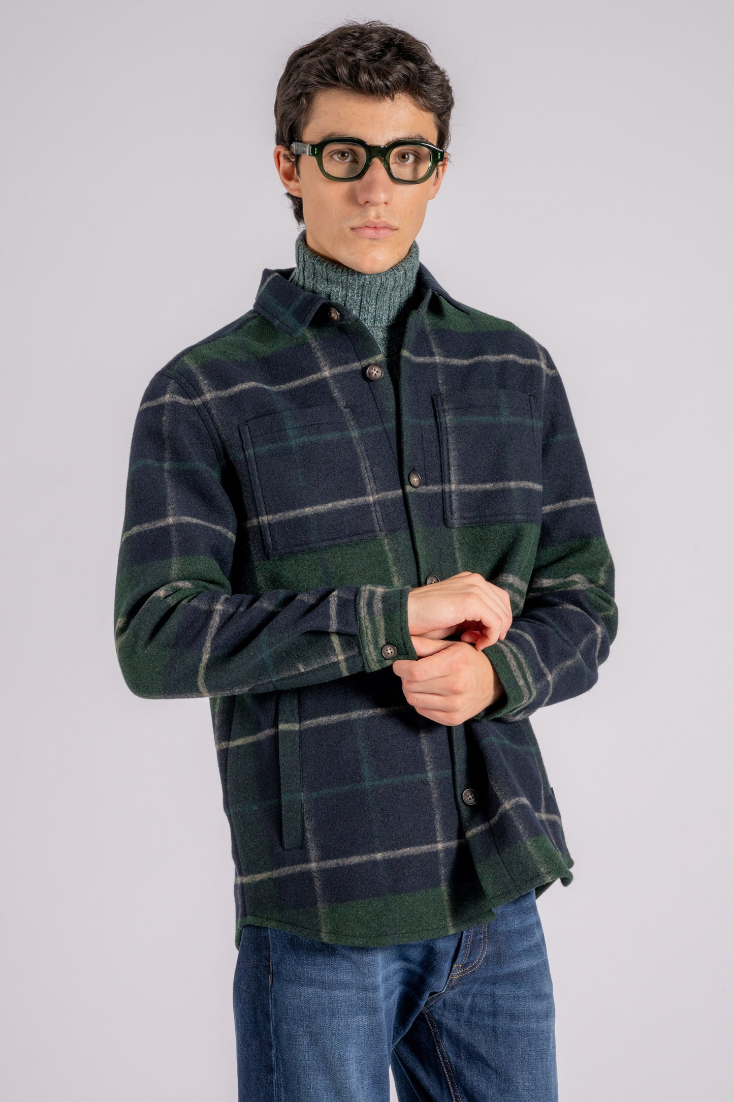  Barbour Tailored Check 100% Polyester Green Verde Uomo - 1