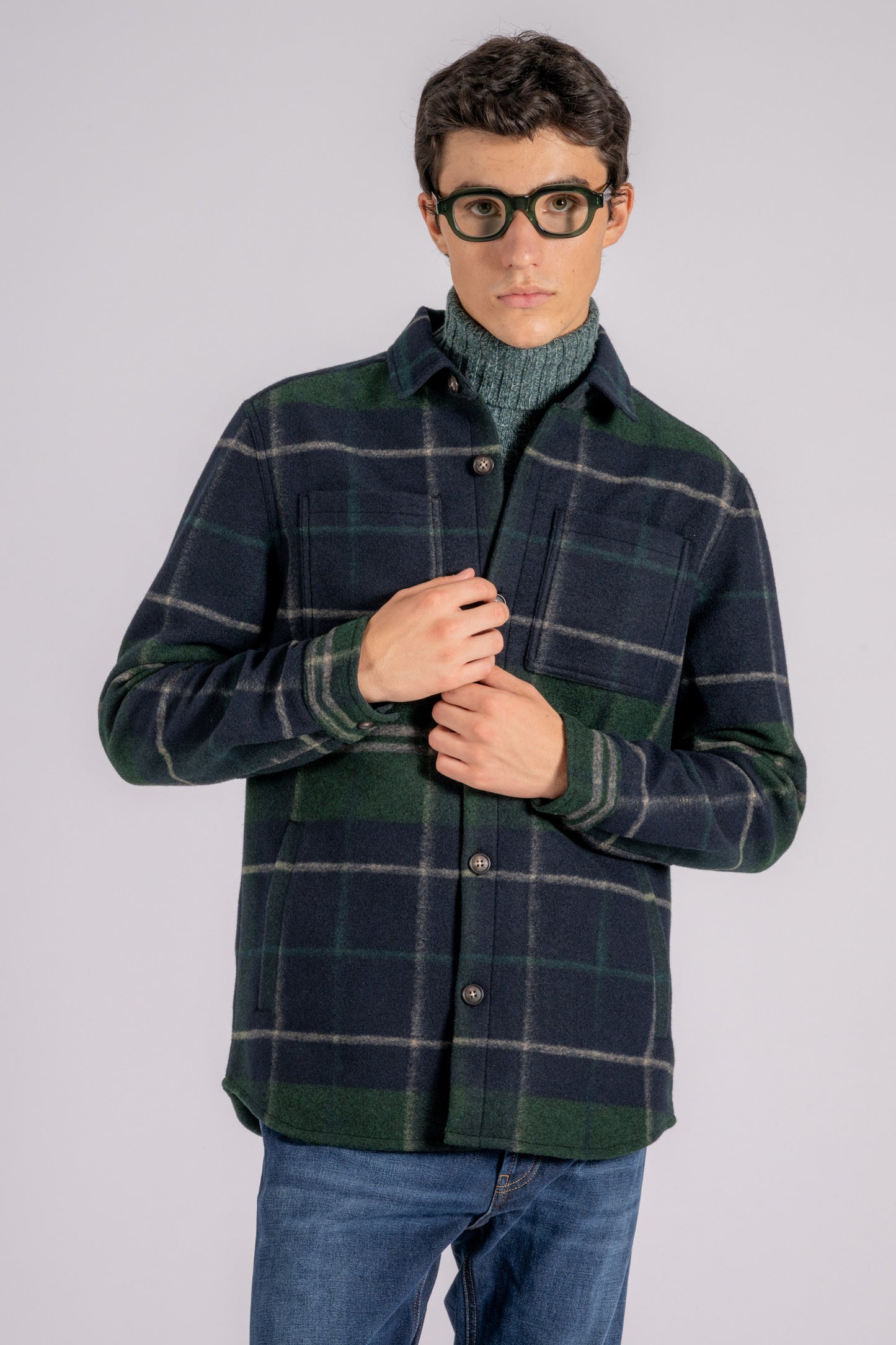  Barbour Tailored Check 100% Polyester Green Verde Uomo - 2