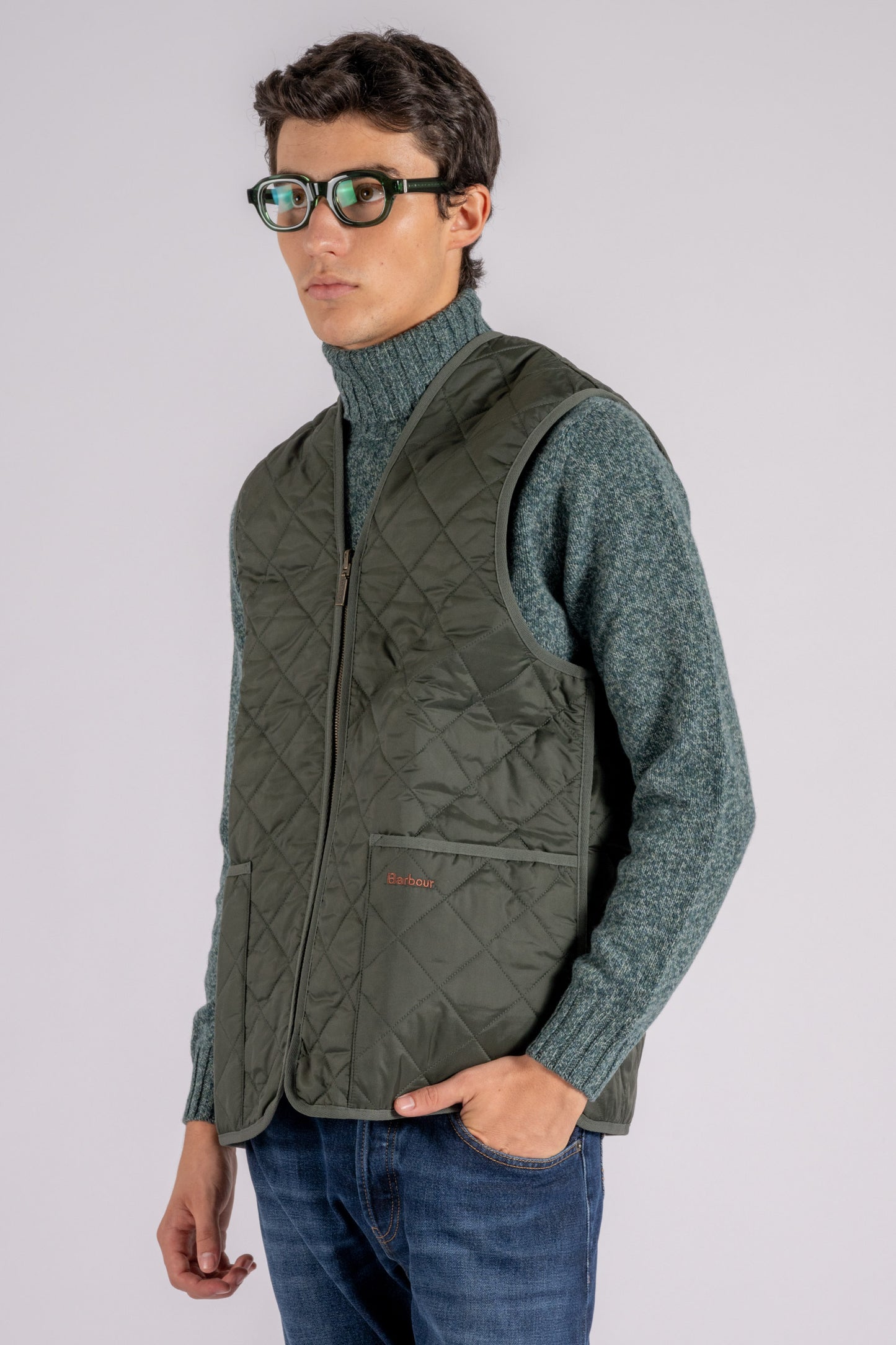  Barbour Waistcoat Quilted 100% Polyamide Green Verde Uomo - 2