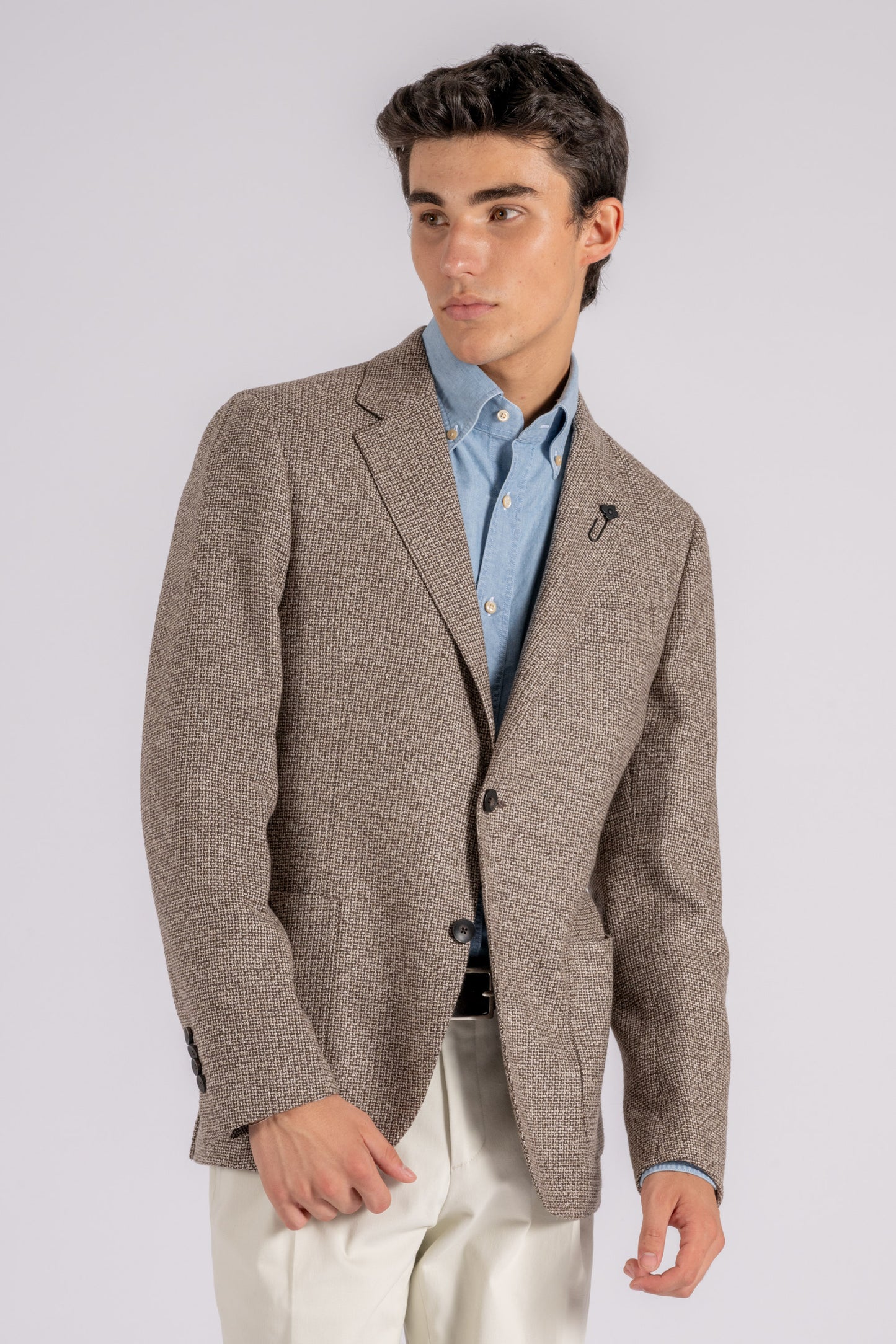  Lardini Multicolor Jacket In Wool, Silk, Polyamide, Cashmere Marrone Uomo - 2