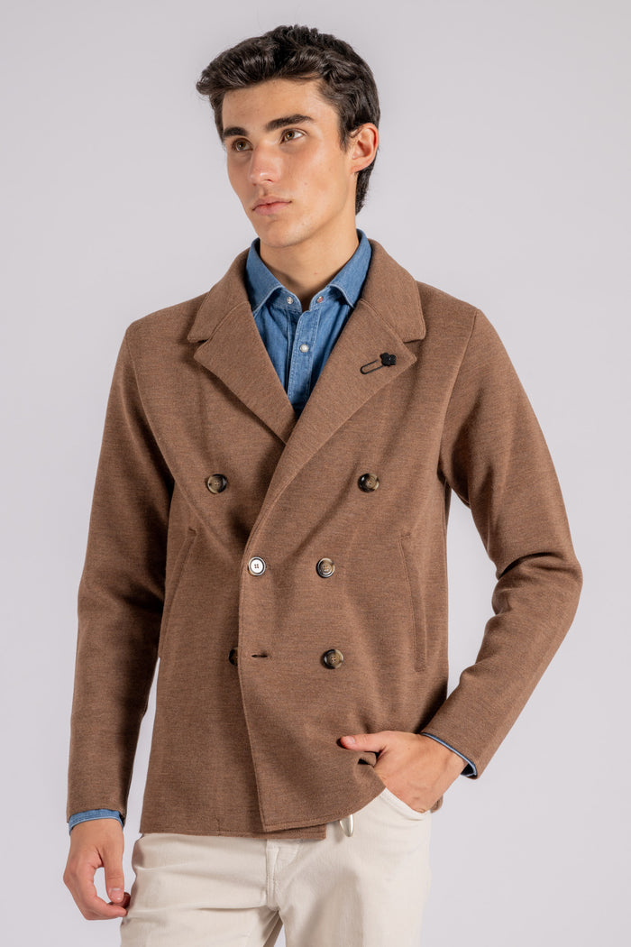 Lardini Knit Jacket 100% Virgin Wool Beige