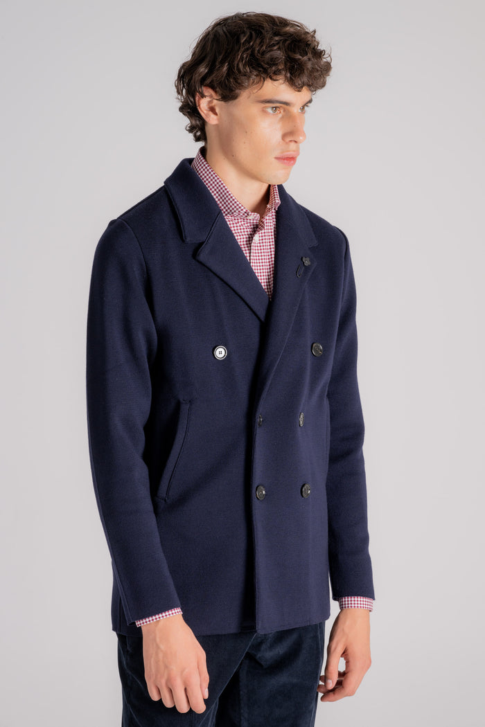  Lardini Wool Knit Jacket In Blue Blu Uomo - 3