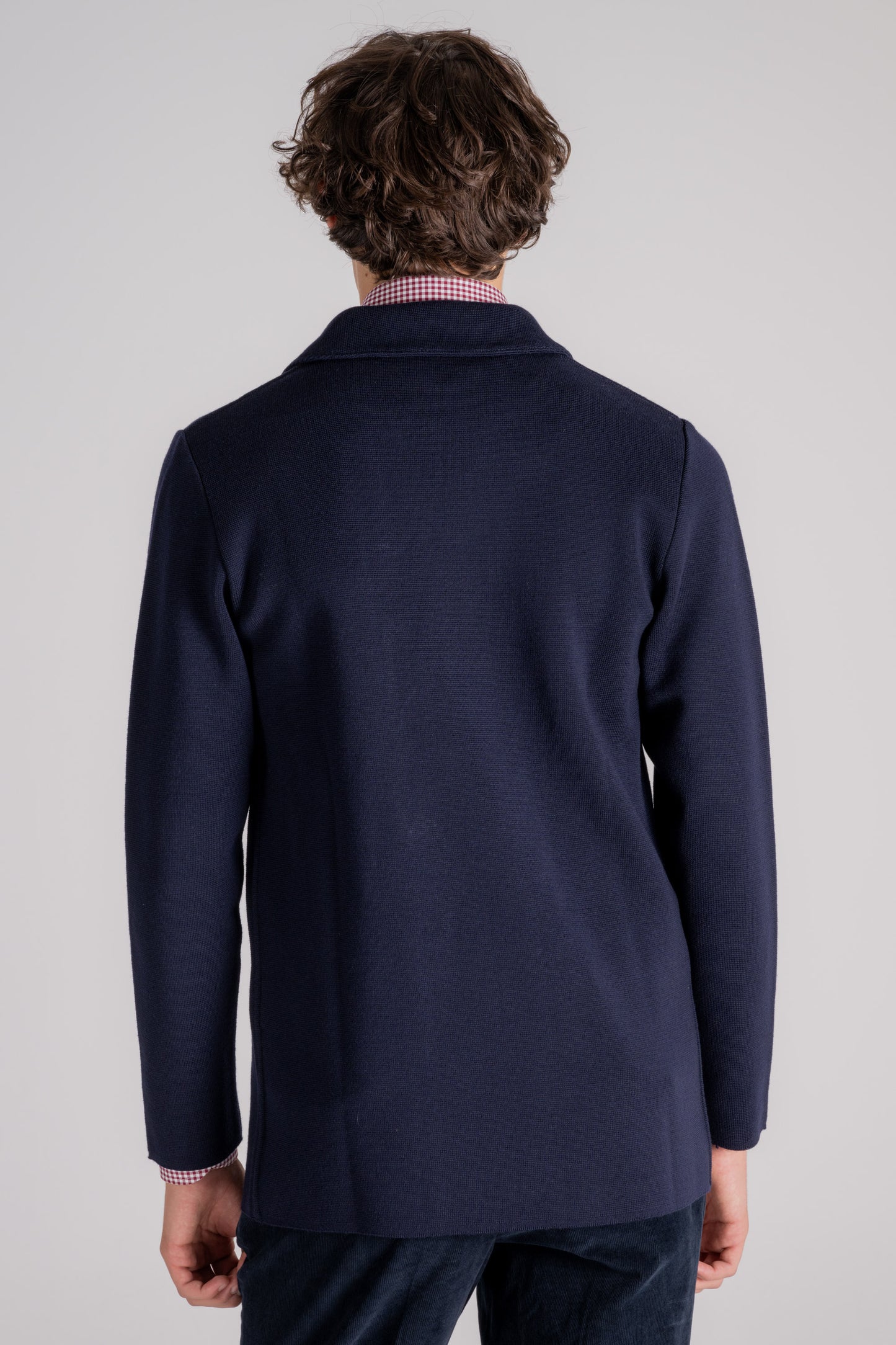  Lardini Wool Knit Jacket In Blue Blu Uomo - 5