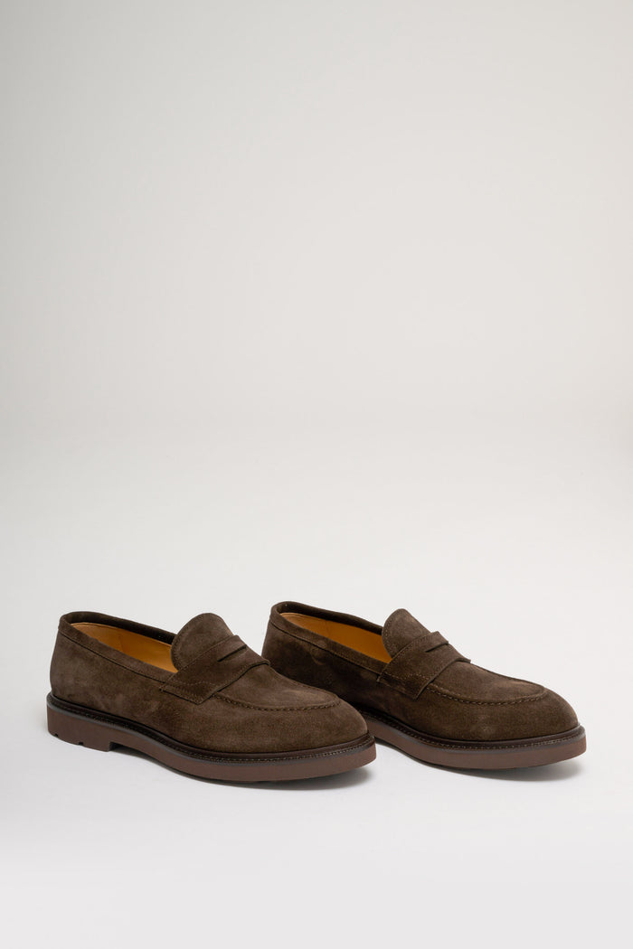  Henderson Baracco Modica Suede Loafers Brown Marrone Uomo - 3