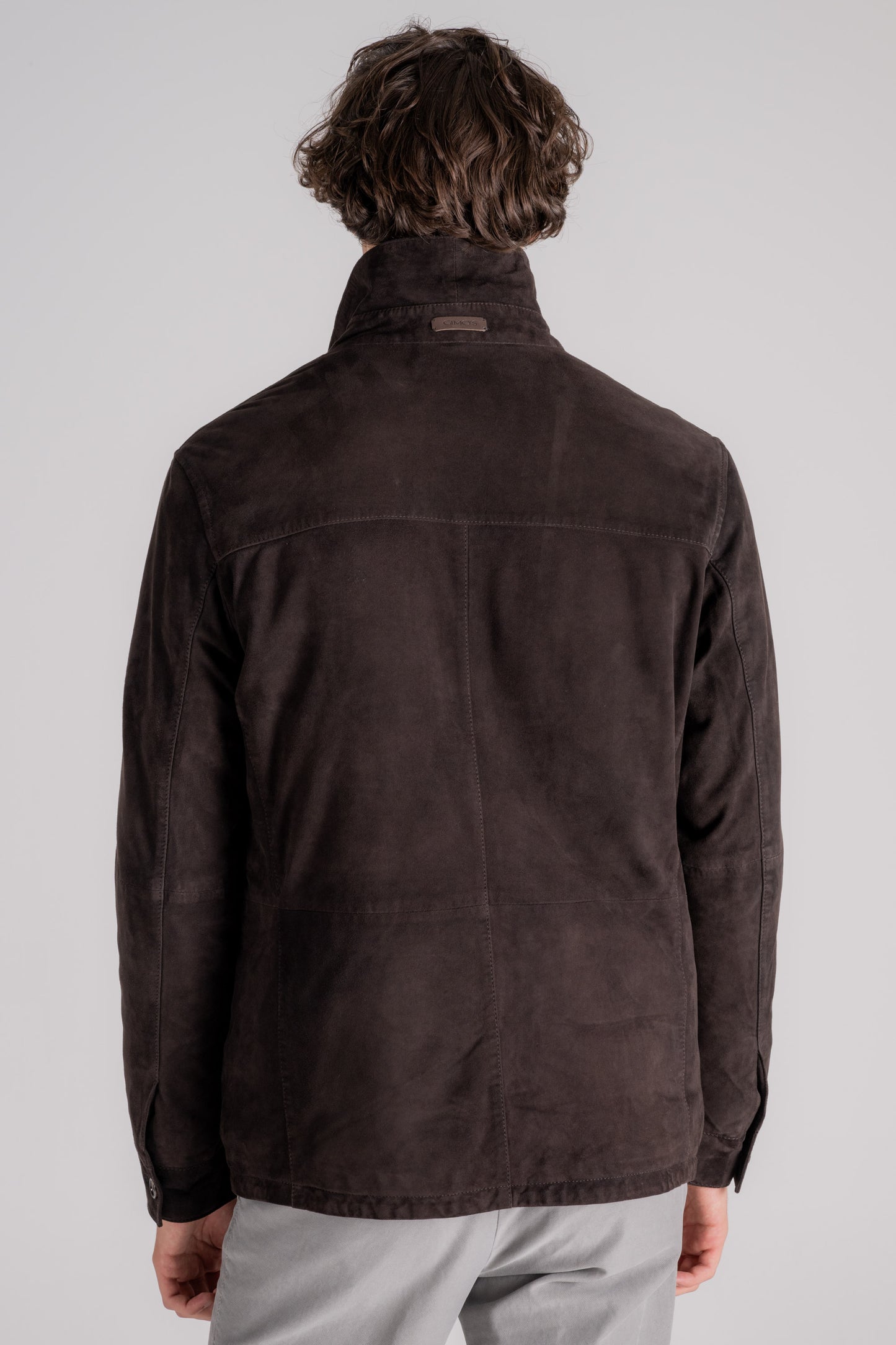  Gimo's Goat Suede Jacket 100% Leather Marrone Uomo - 7