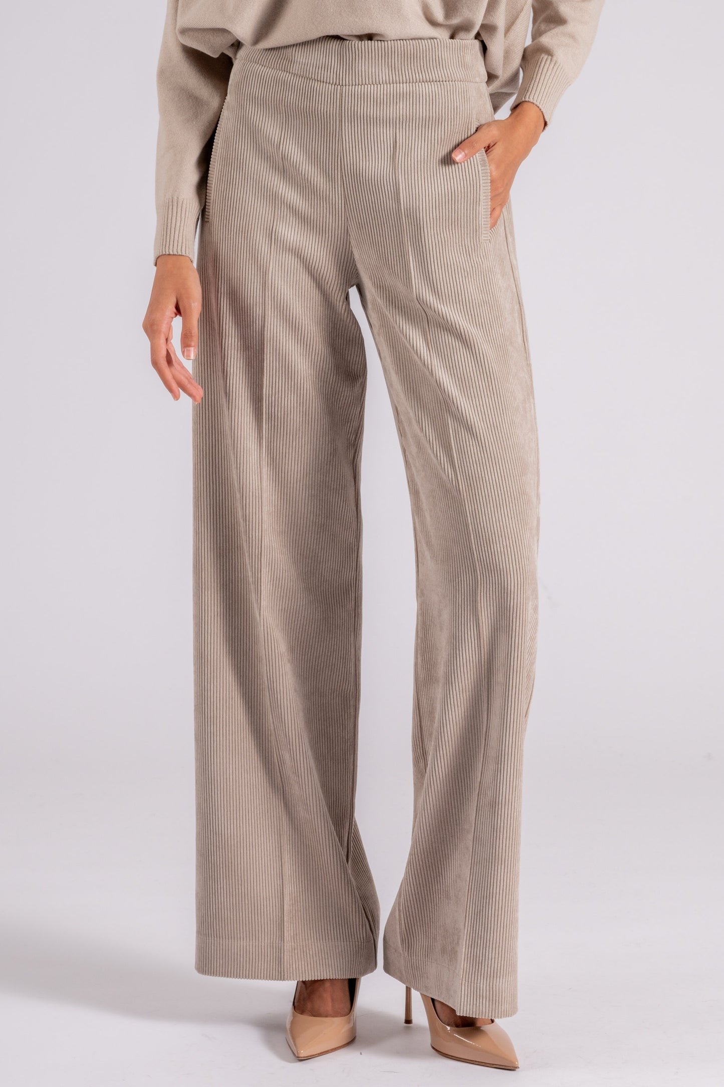  D.exterior D. Exterior Pantalone Velluto A Coste Marrone Beige Donna - 2