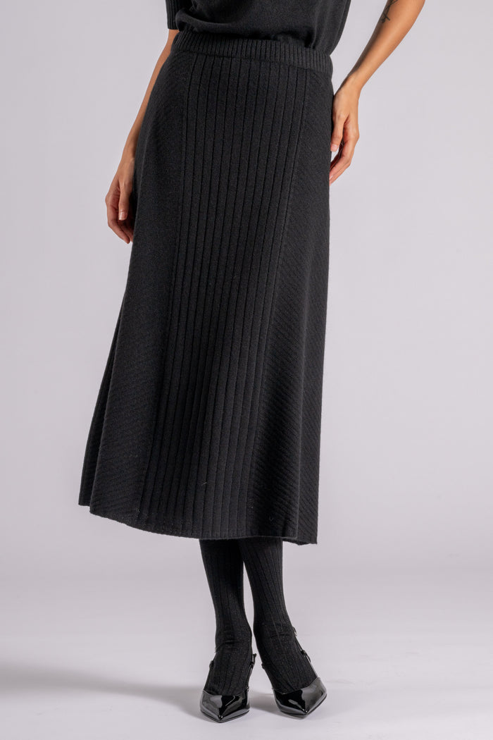 D. Exterior Skirt Cashmere/Viscose/Wool/Polyamide Black-2