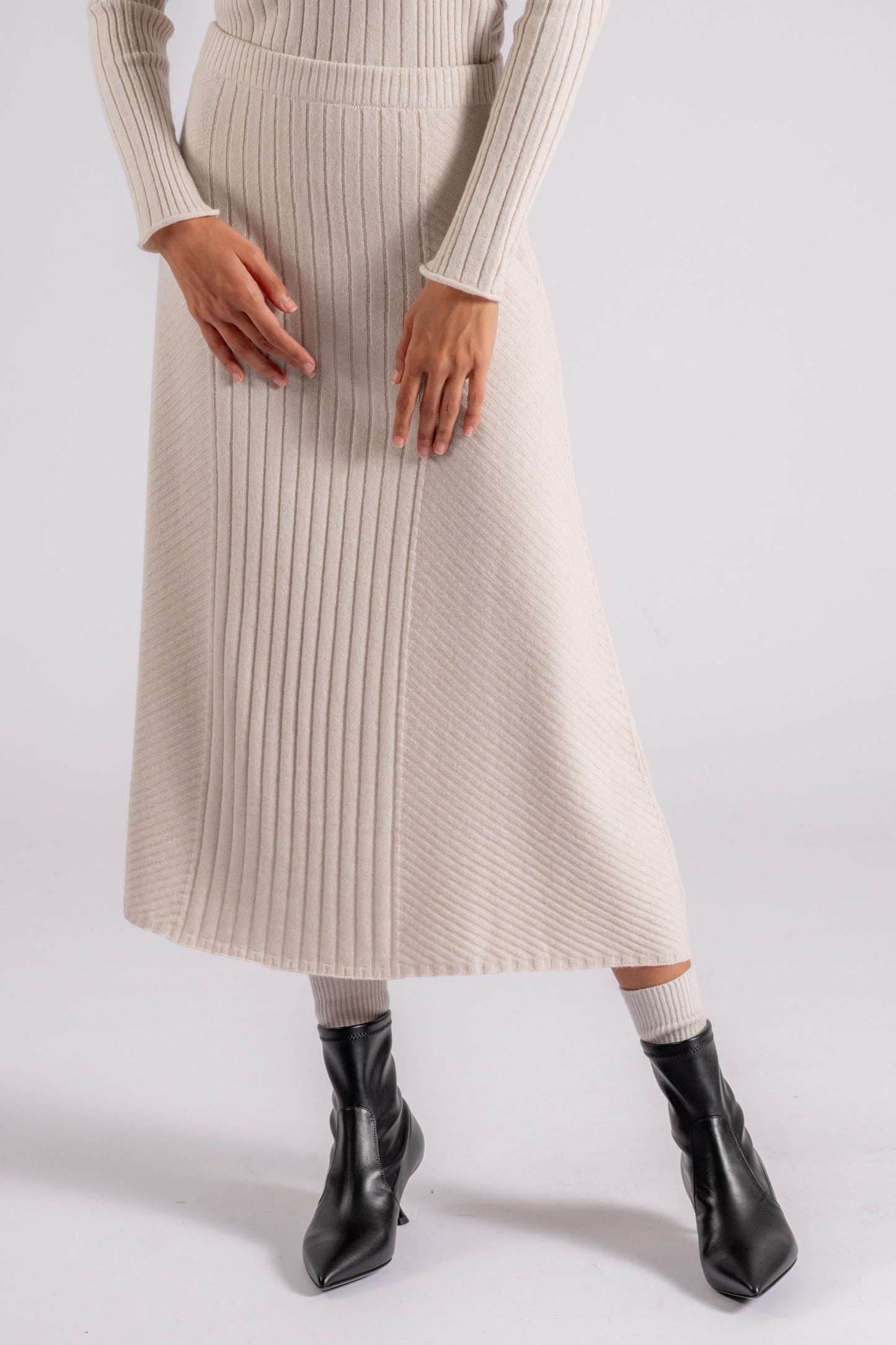  D.exterior Skirt Cashmere/viscose/polyamide/wool White Beige Donna - 1