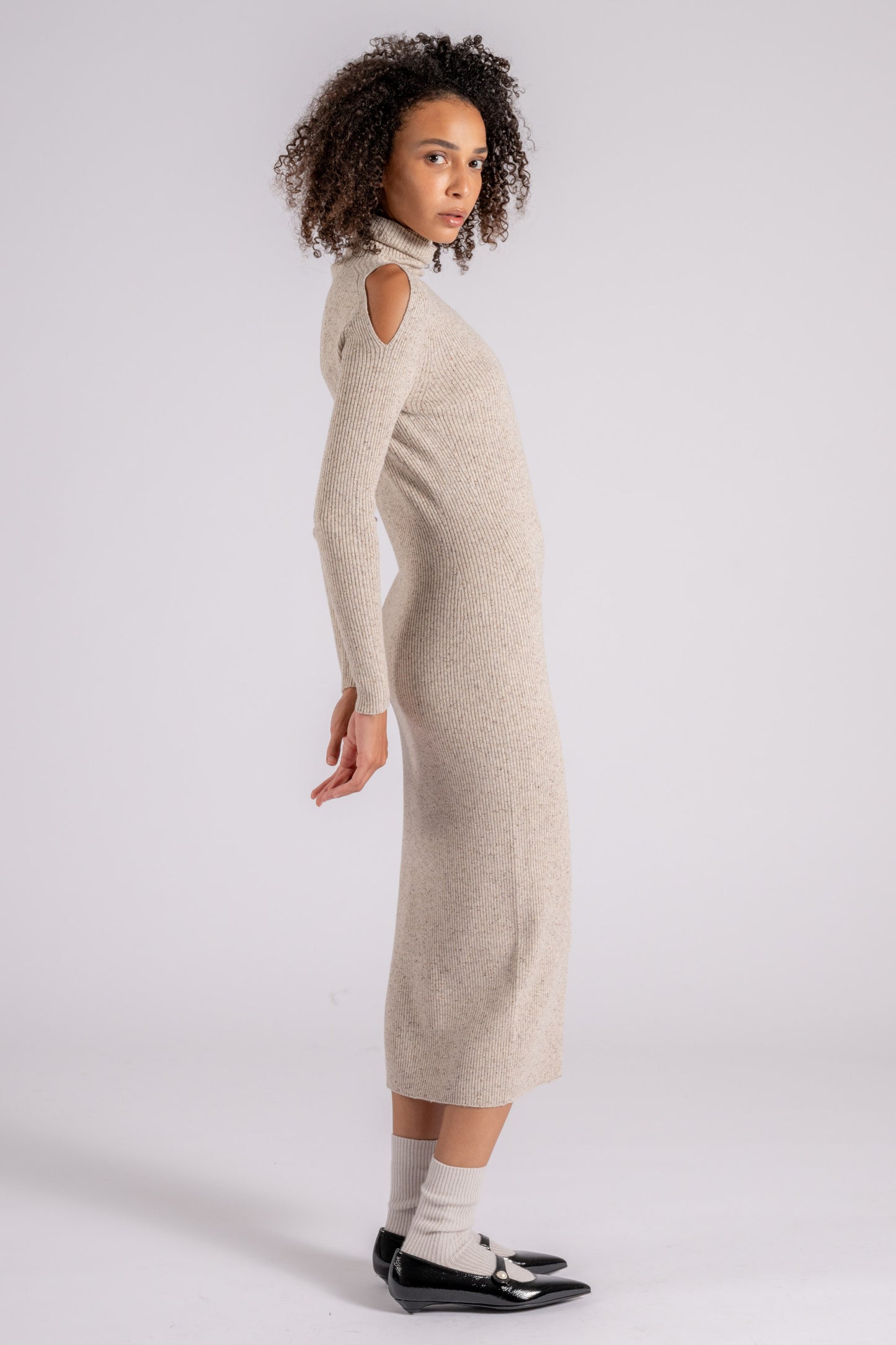  D.exterior D. Exterior Tweed Dress Wool/silk/viscose/polyamide/cashmere Beige Beige Donna - 2