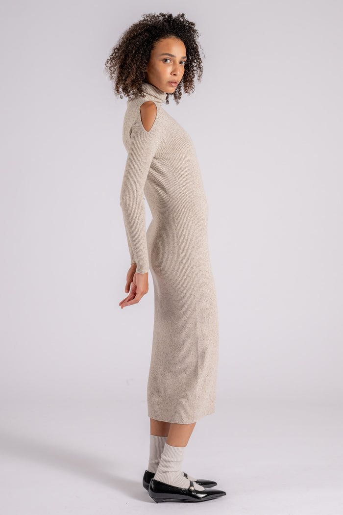 D. Exterior Tweed Dress Wool/Silk/Viscose/Polyamide/Cashmere Beige-2