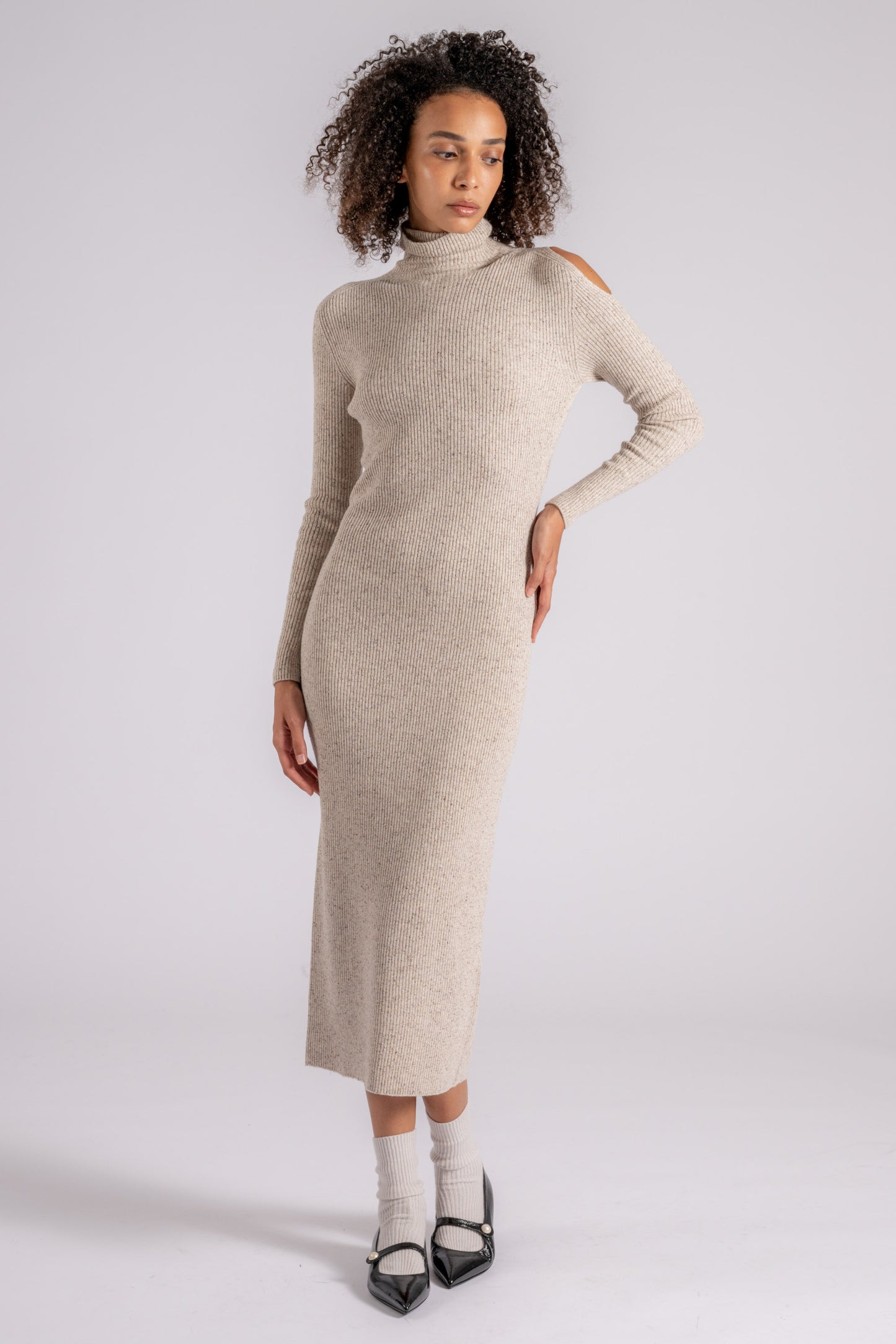  D.exterior D. Exterior Tweed Dress Wool/silk/viscose/polyamide/cashmere Beige Beige Donna - 4