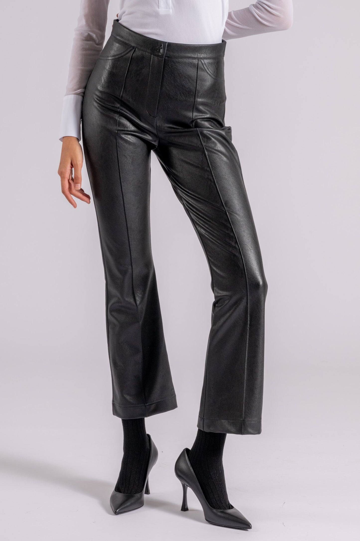  D.exterior D. Exterior Eco-leather Slim-fit Trouser Black Nero Donna - 1