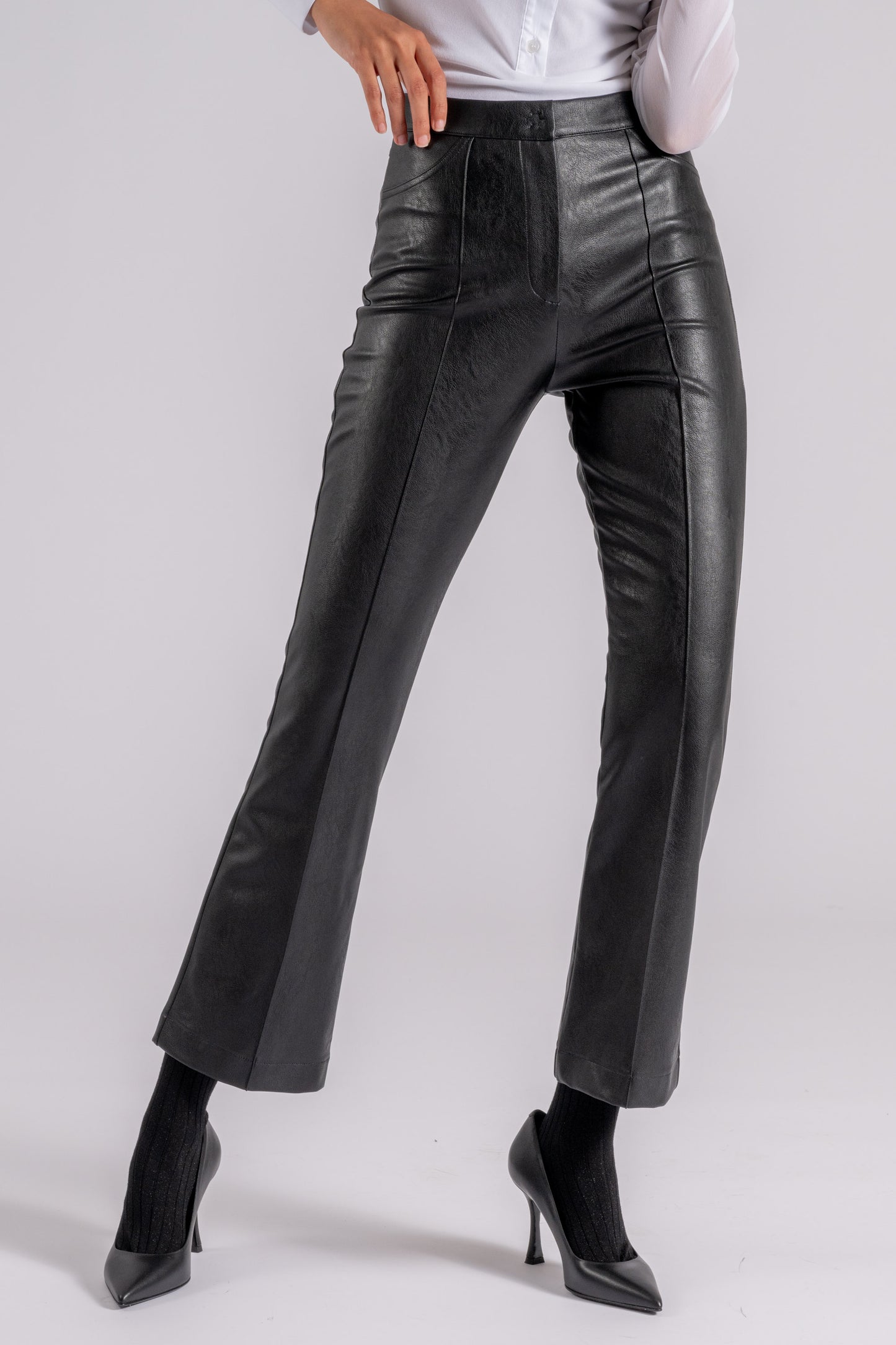  D.exterior D. Exterior Eco-leather Slim-fit Trouser Black Nero Donna - 2