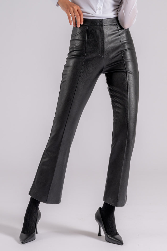 D. Exterior Eco-Leather Slim-Fit Trouser Black-2