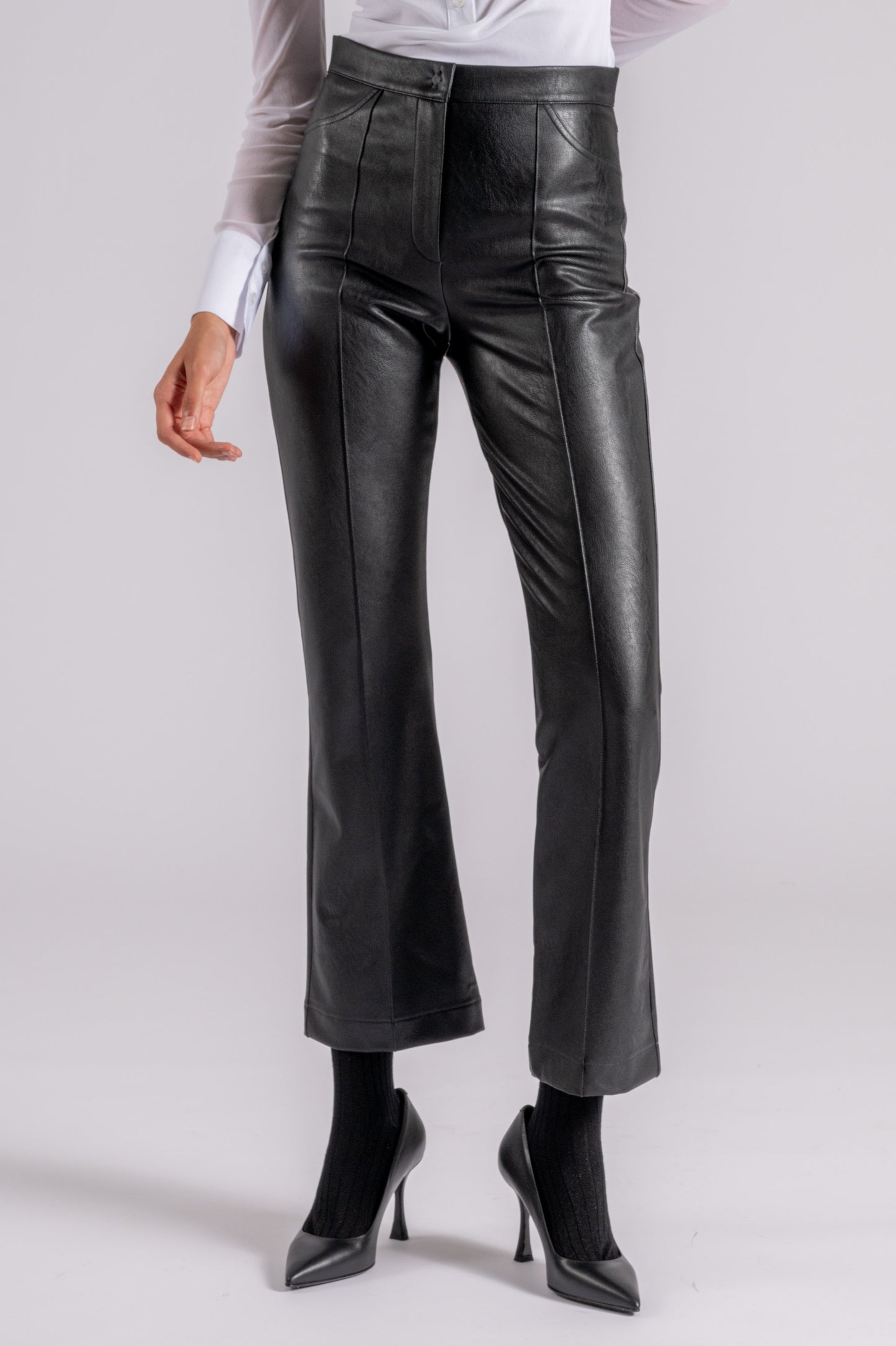  D.exterior D. Exterior Eco-leather Slim-fit Trouser Black Nero Donna - 3