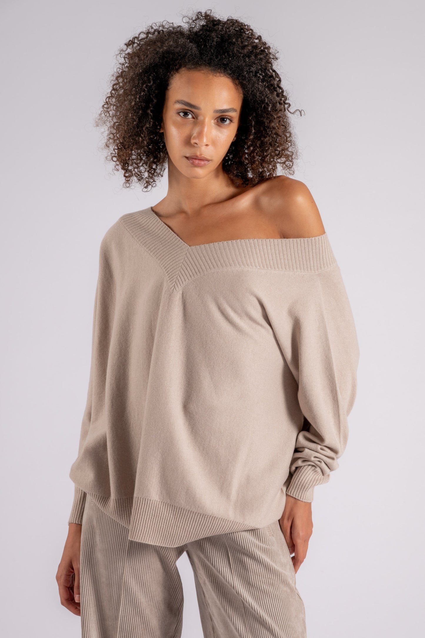  D.exterior D. Exterior Sweater Cashmere/viscose/wool/polyamide V-neck Brown Beige Donna - 1