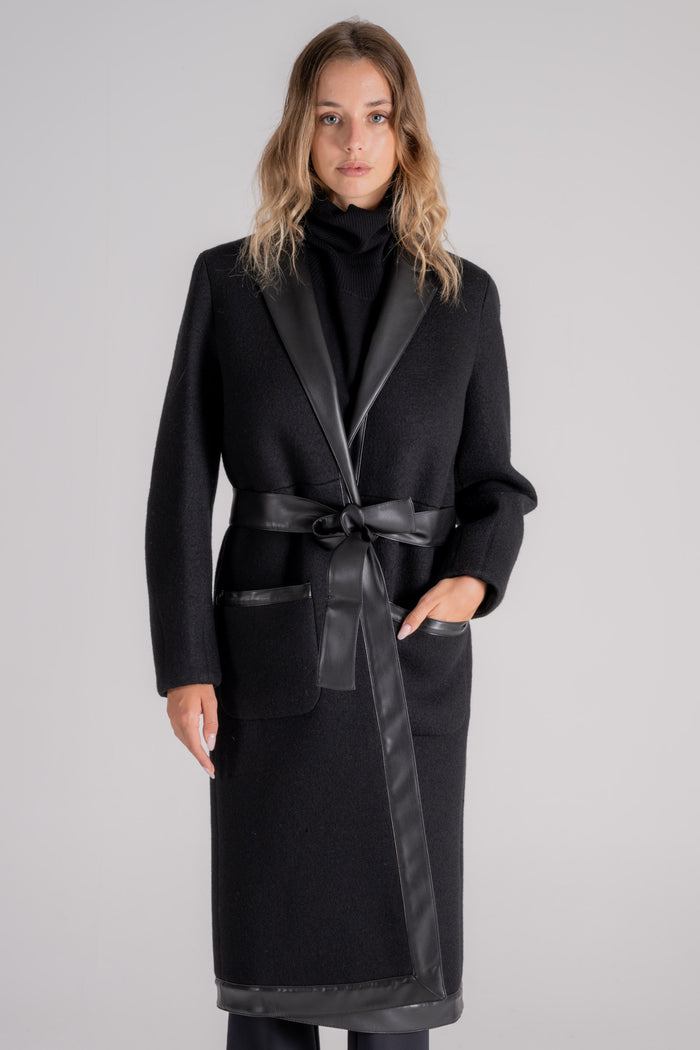 Max Mara Leisure Wool/Polyester Black Coat