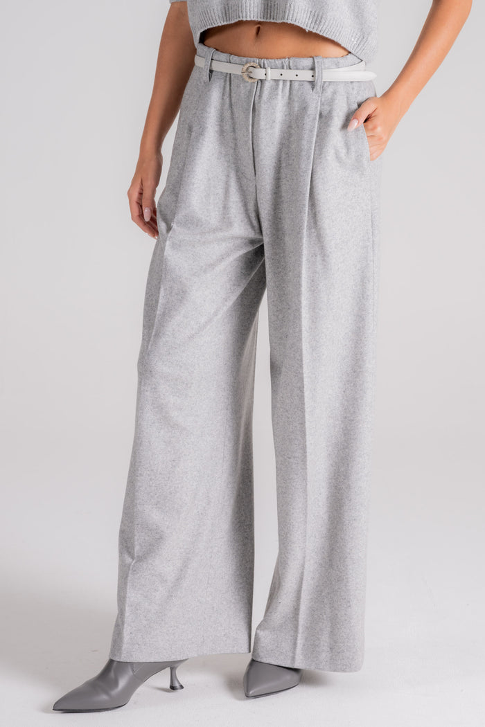 Liviana Conti Cashmere/Polyamide Grey Trousers-2