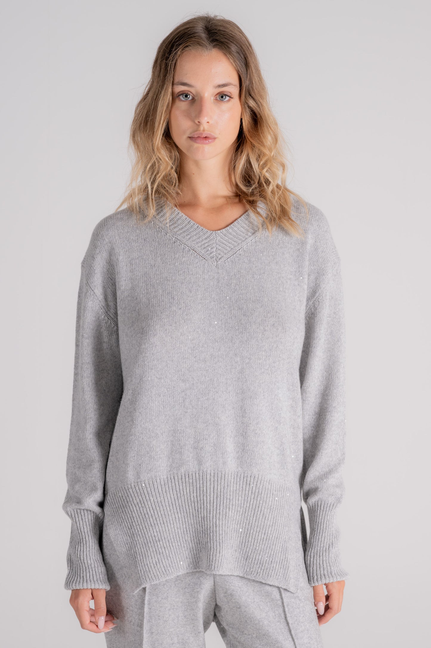  Liviana Conti Sweater 60% Polyamide 40% Cashmere Grey Grigio Donna - 1