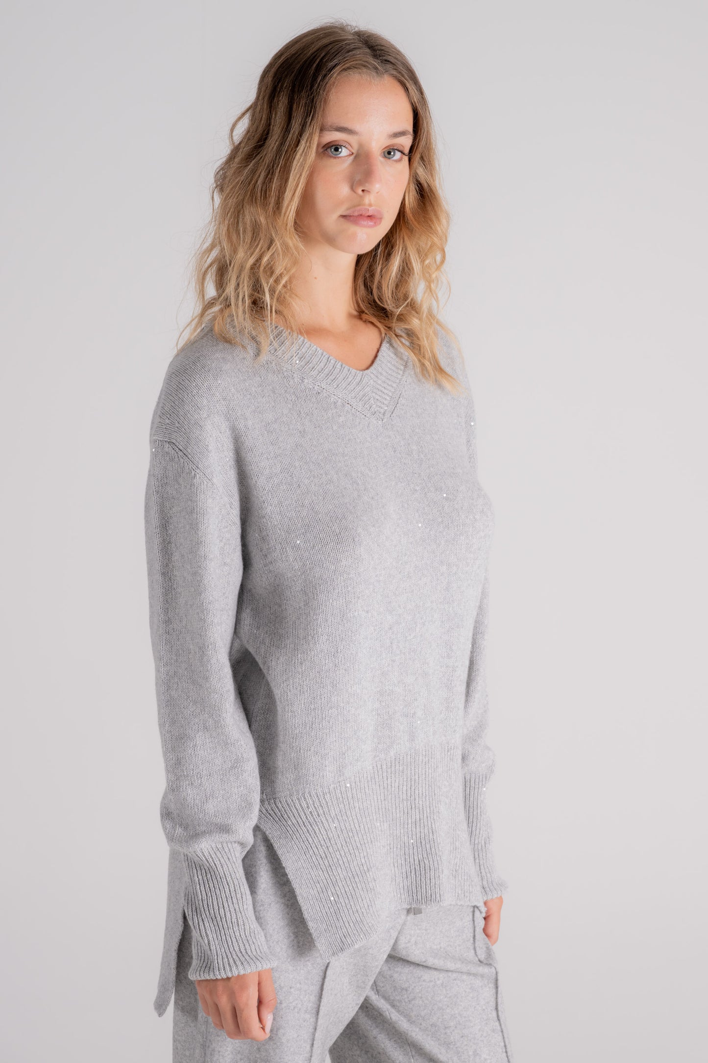  Liviana Conti Sweater 60% Polyamide 40% Cashmere Grey Grigio Donna - 2