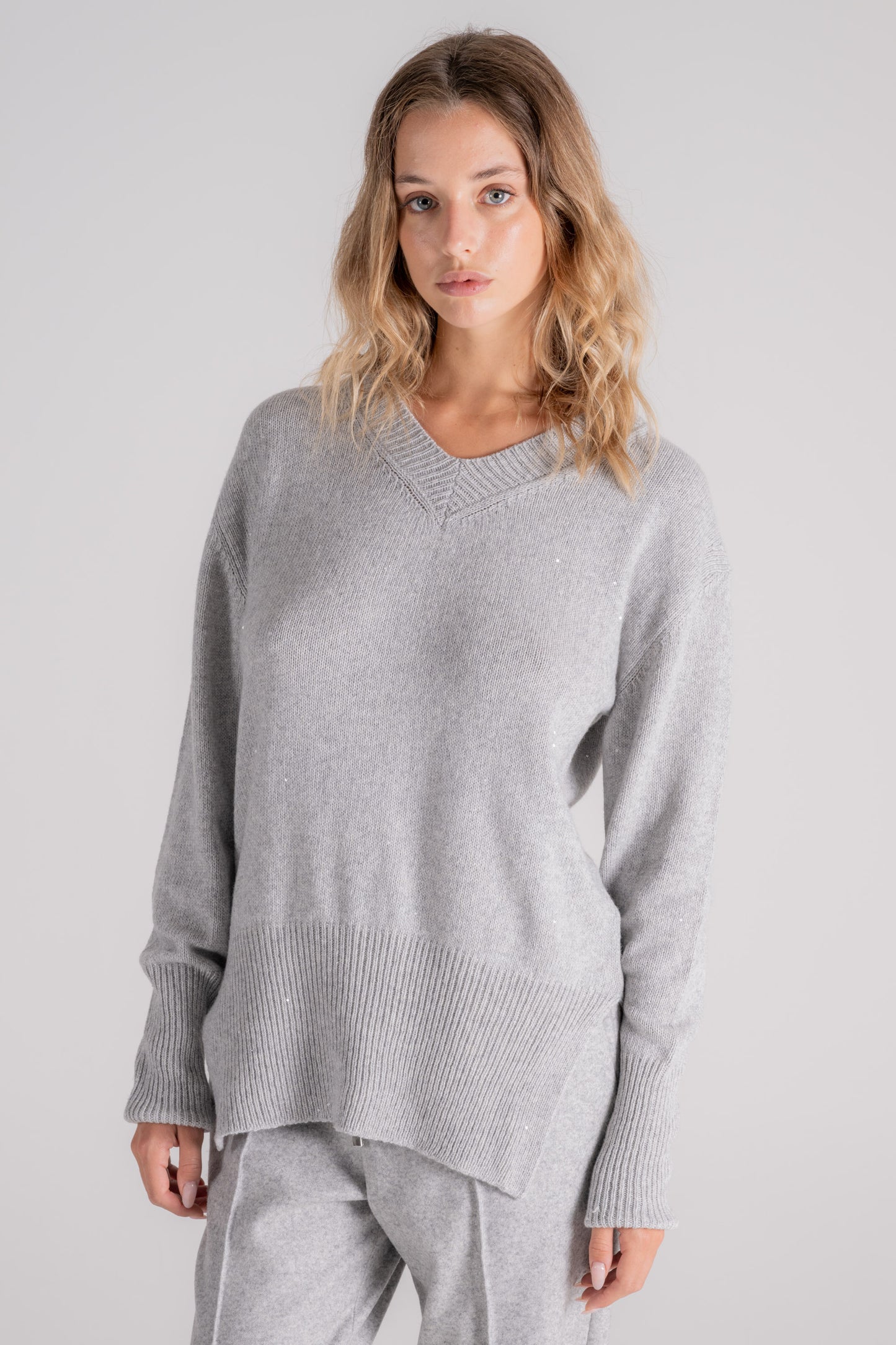  Liviana Conti Sweater 60% Polyamide 40% Cashmere Grey Grigio Donna - 4