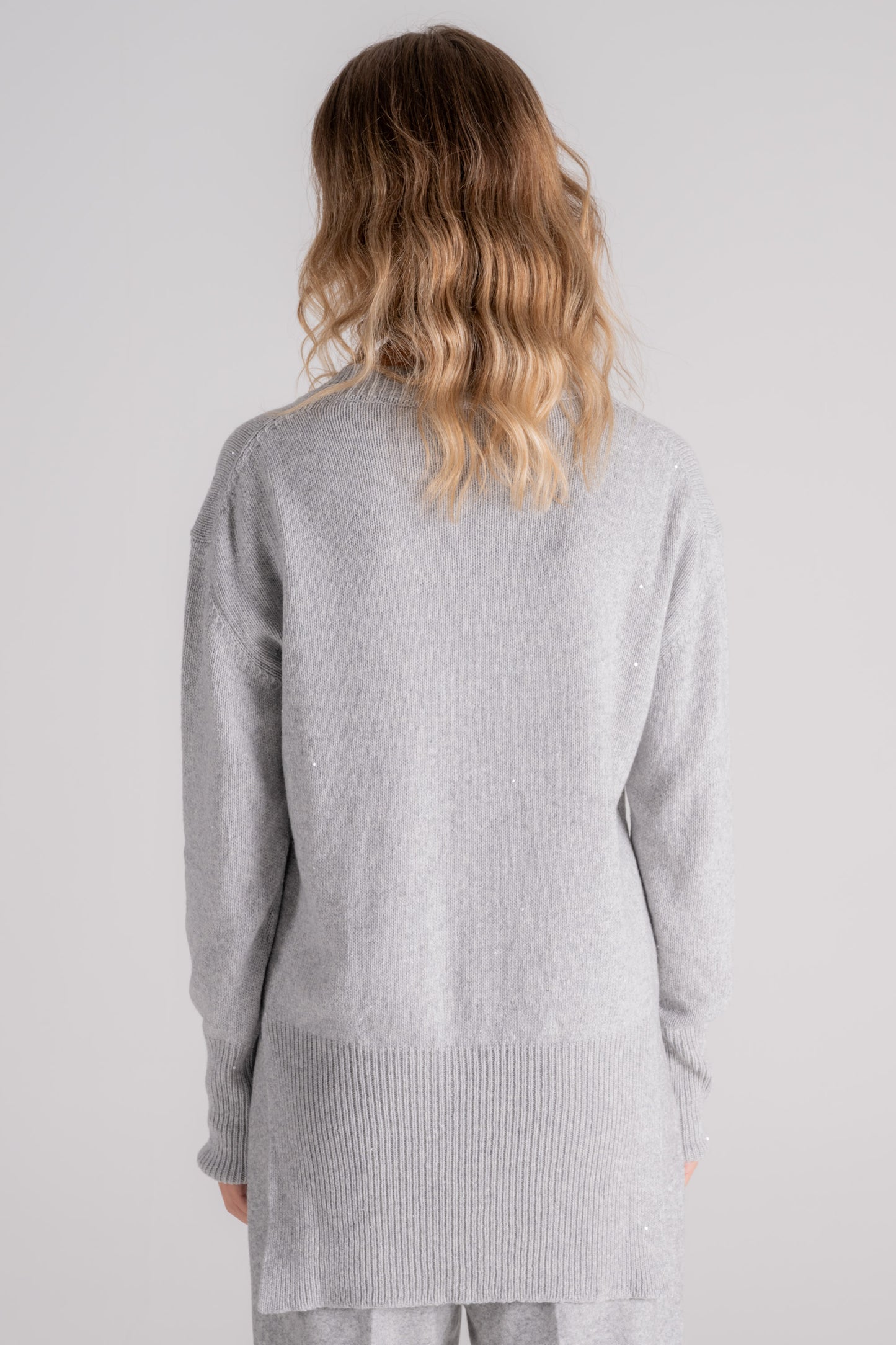  Liviana Conti Sweater 60% Polyamide 40% Cashmere Grey Grigio Donna - 6