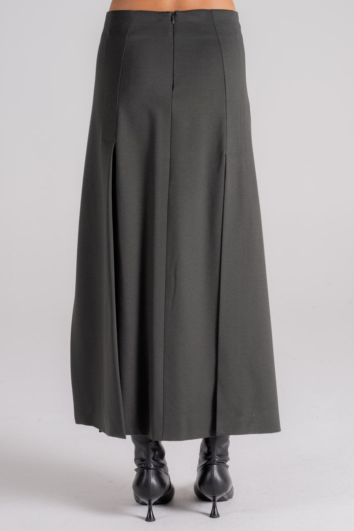  Liviana Conti Skirt With Slits Viscose/polyamide/elastane Green Verde Donna - 4