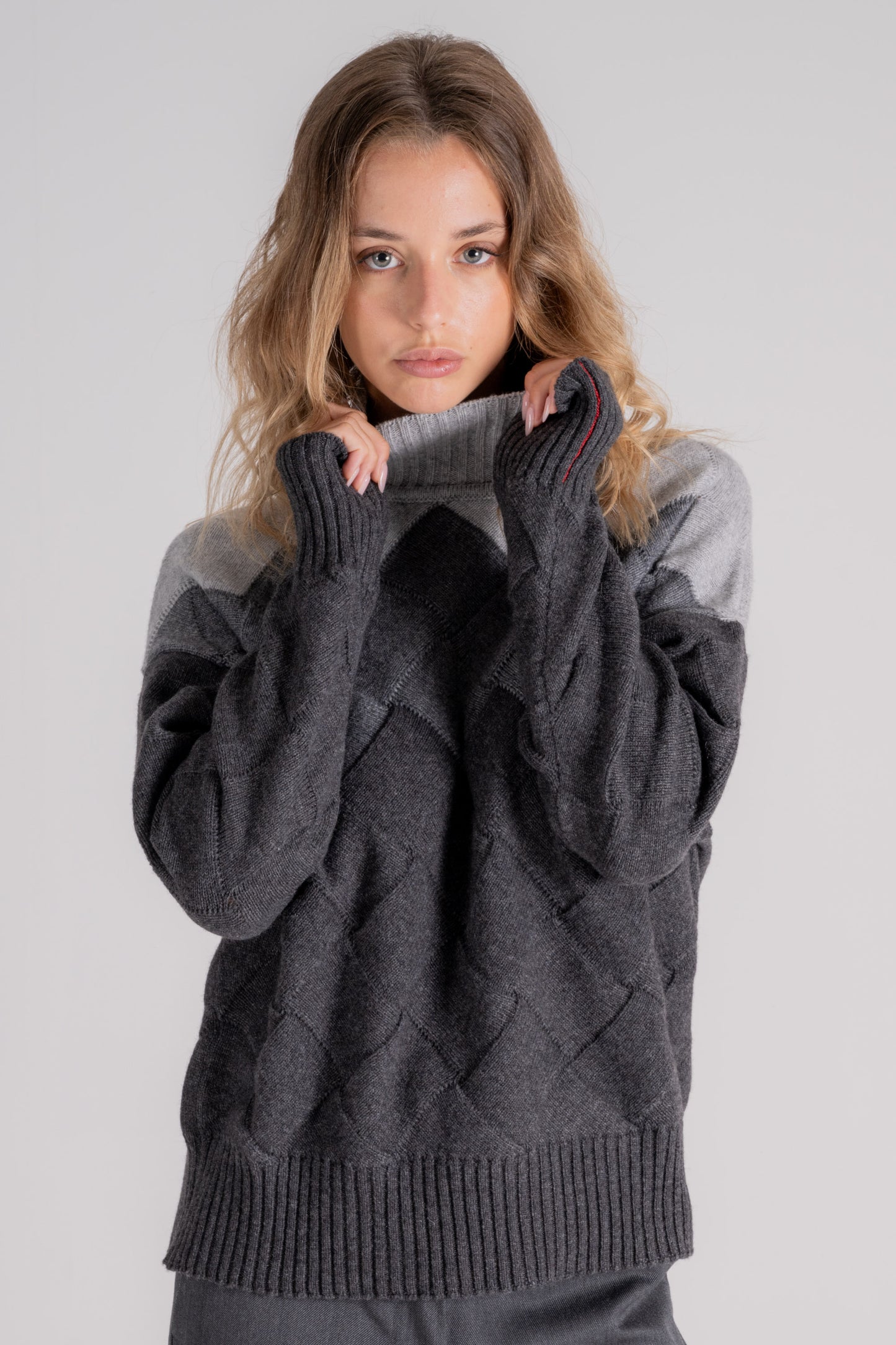  Liviana Conti Sweater 50% Cashmere/50% Polyamide Grey Grigio Donna - 3