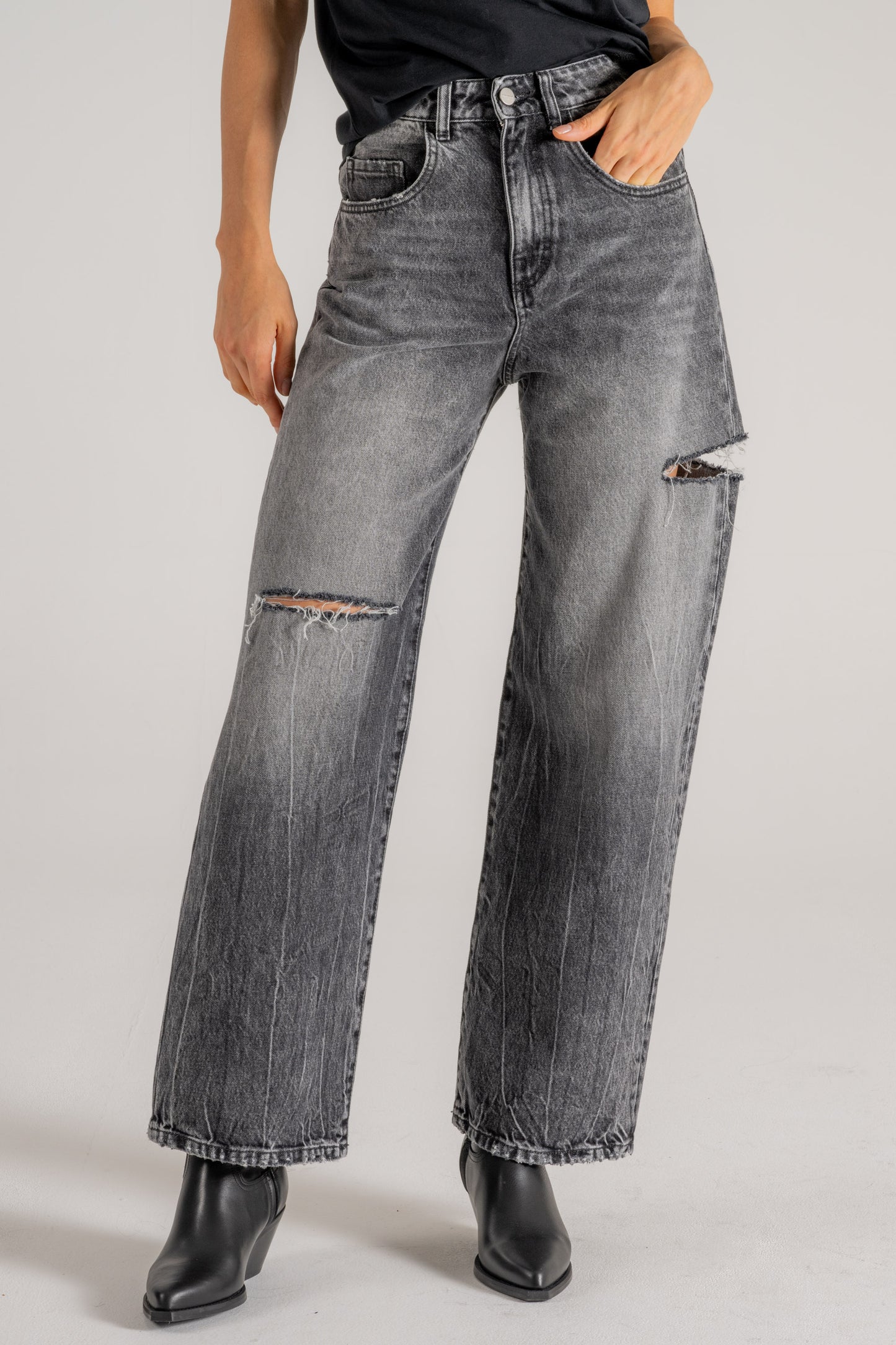  Icon Denim Jeans Grigio Donna - 1